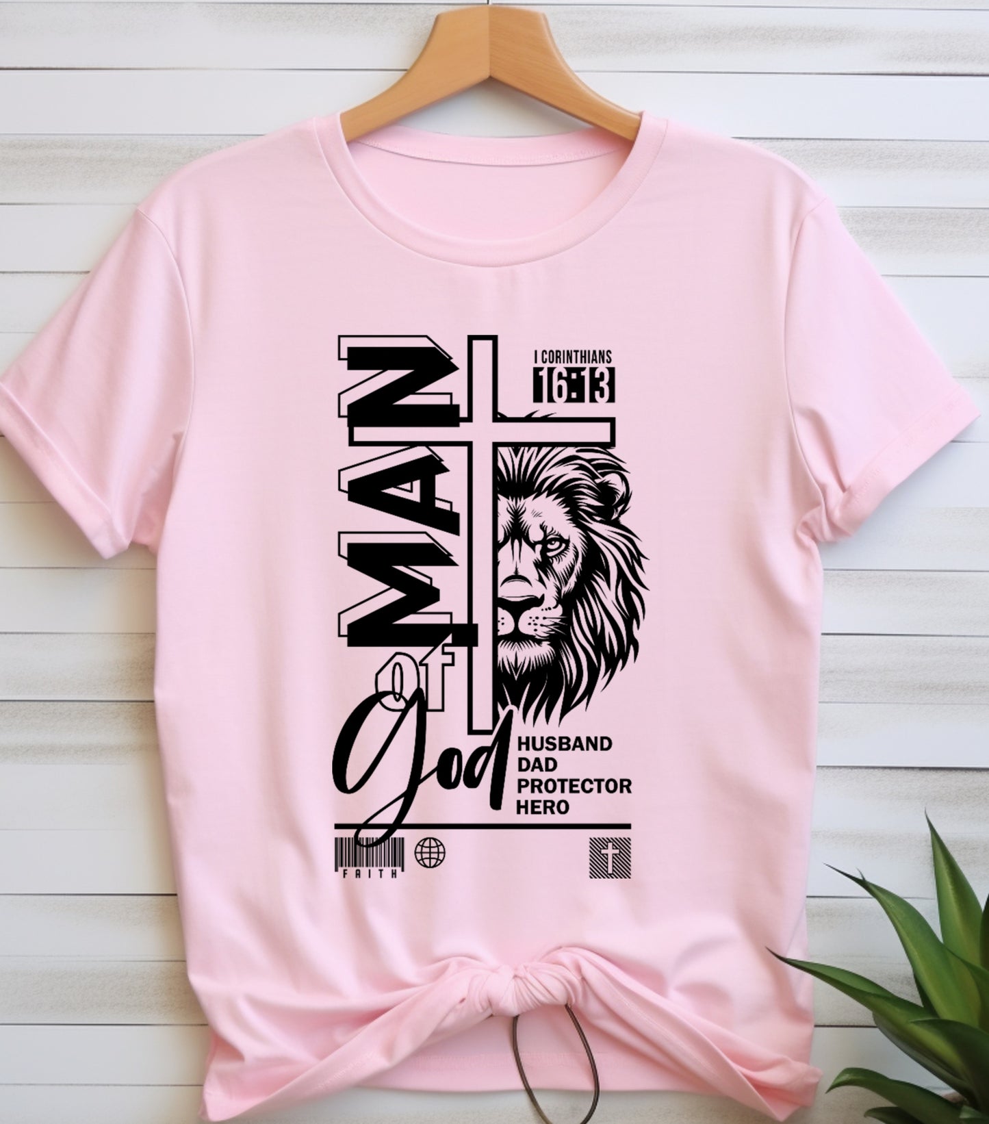 Dad Christian Shirt, Man of God shirt, bible verse Jesus shirt, Dad lion shirt, Christian cross Shirt (Copy)