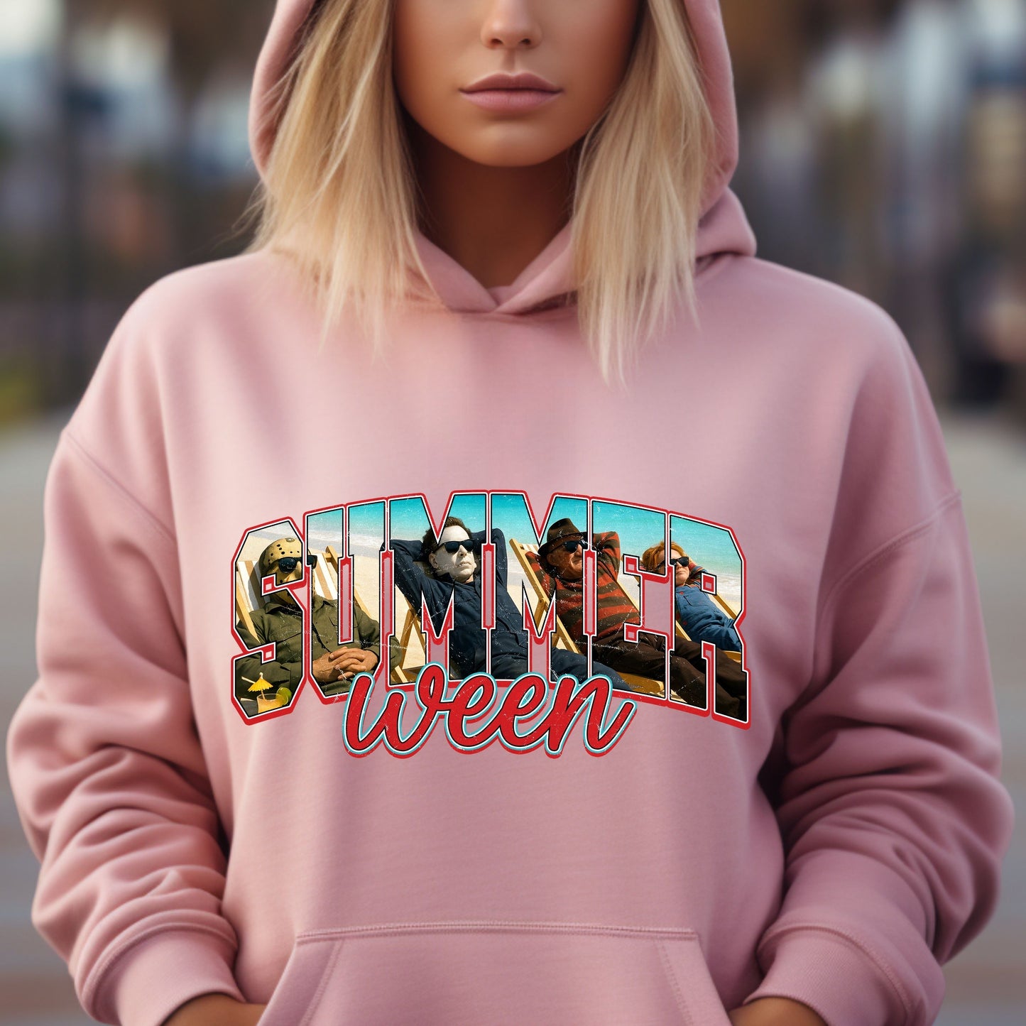 Horror Killers Summerween Hoodie, Horror Characters Hoodie, Killers for Summer Vibes Hoodie,   Happy Summer Halloween Hoodie