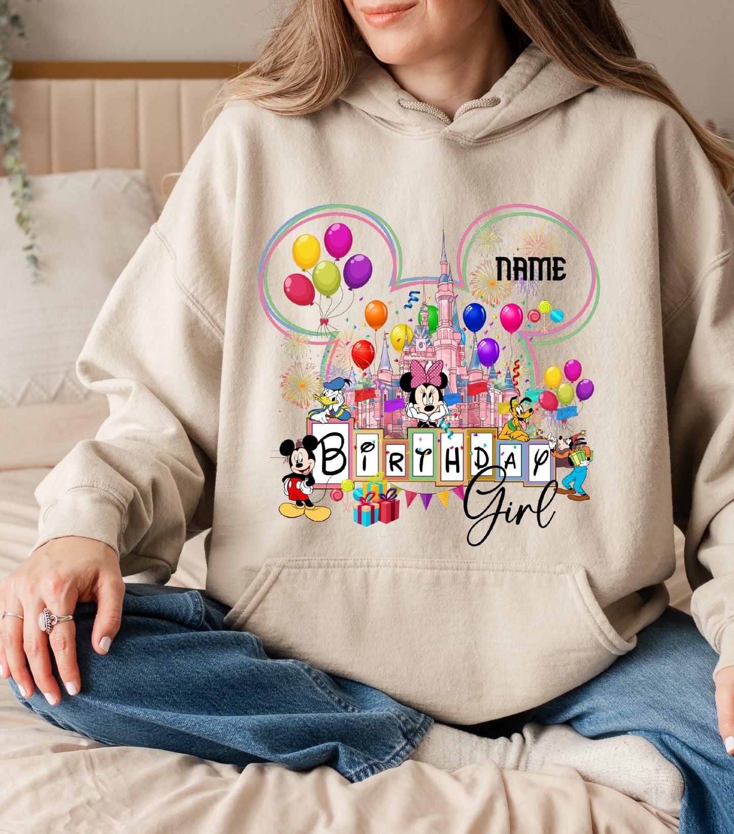 Personalized Birthday Girl Hoodie, Custom Name, Happy Birthday hoodie, Family Vacation 2025 hoodie,  Wish Trip 2025, Magical Kingdom hoodie