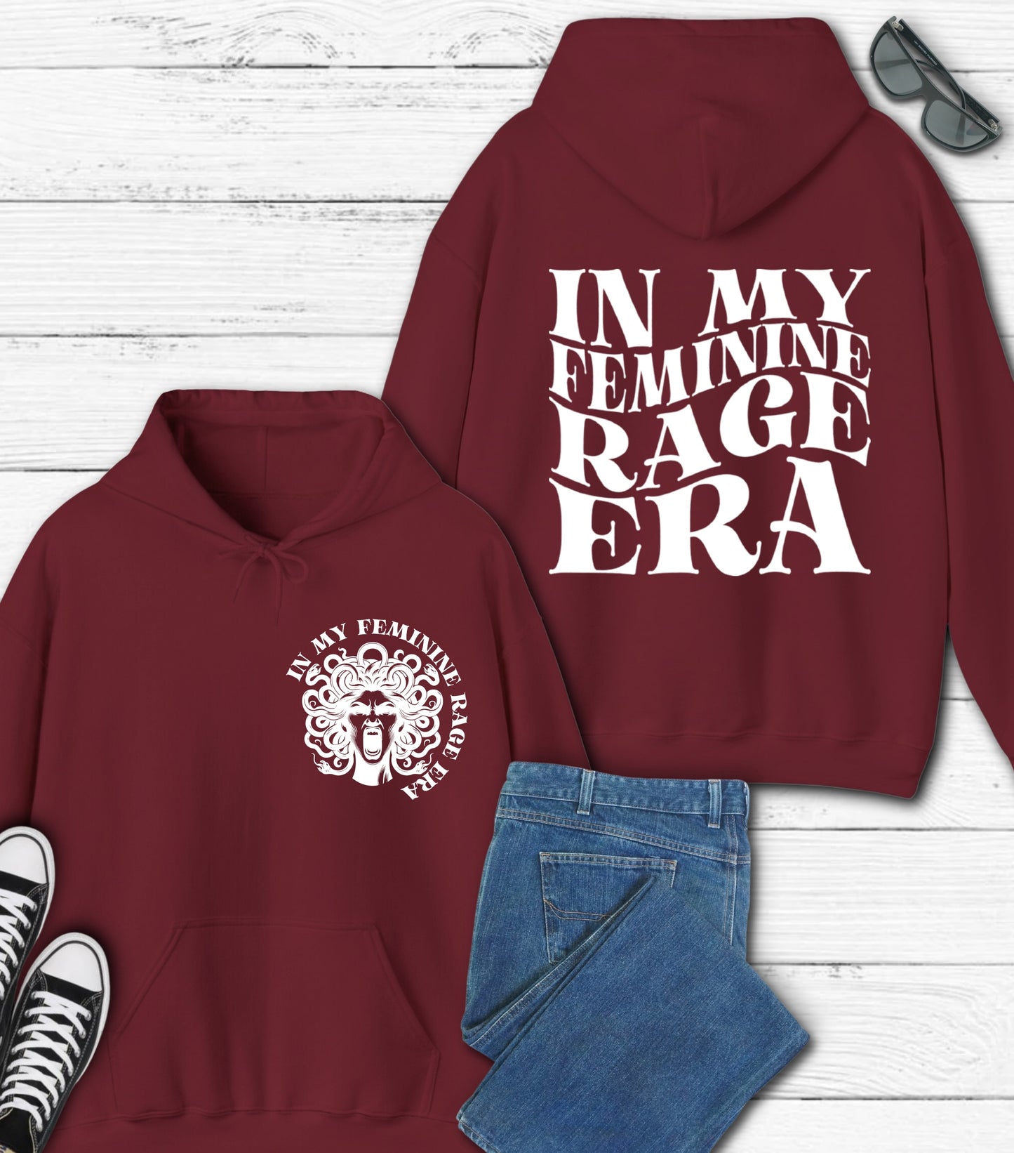In My Feminine Rage Era Hoodie, Feminism Feminist Women's Rights Reproductive Hoodie