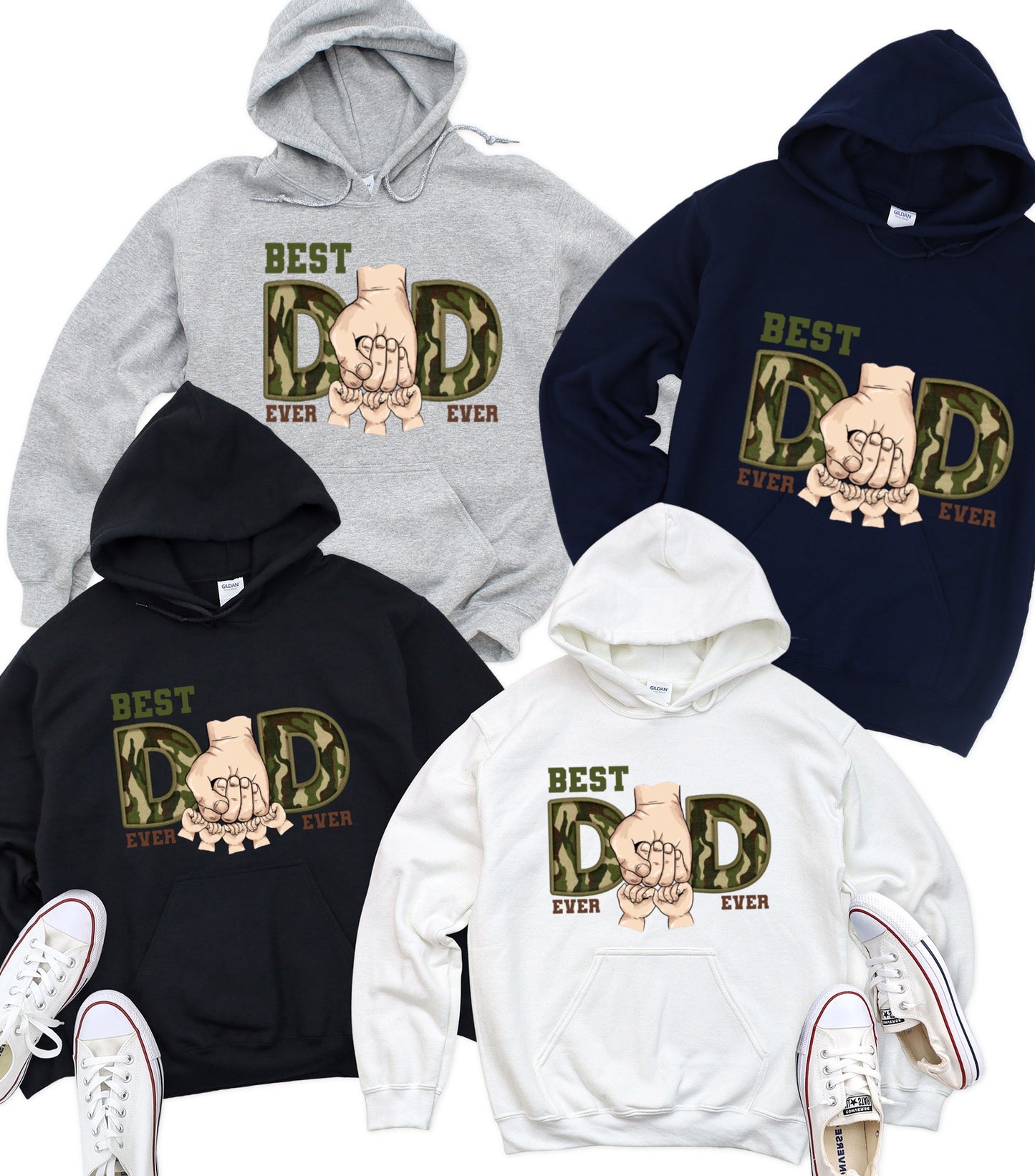 Best dad ever Hoodie, Custom name dad and kids Hoodie, dad military hoodie,  Father custom kids name Hoodie