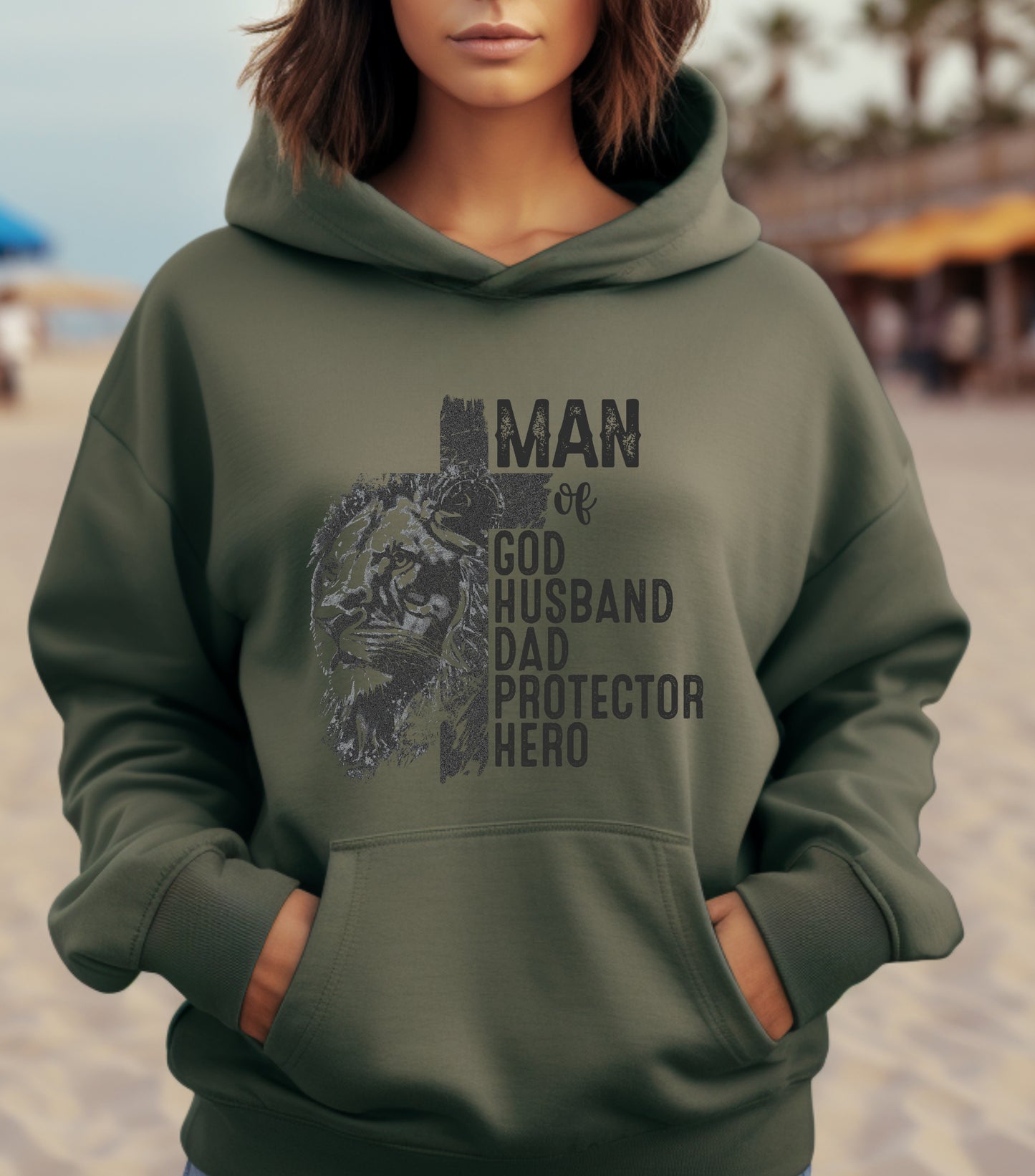 Dad Christian Hoodie, Man of God hoodie, bible verse Jesus hoodie, Dad lion hoodie, Christian cross hoodie