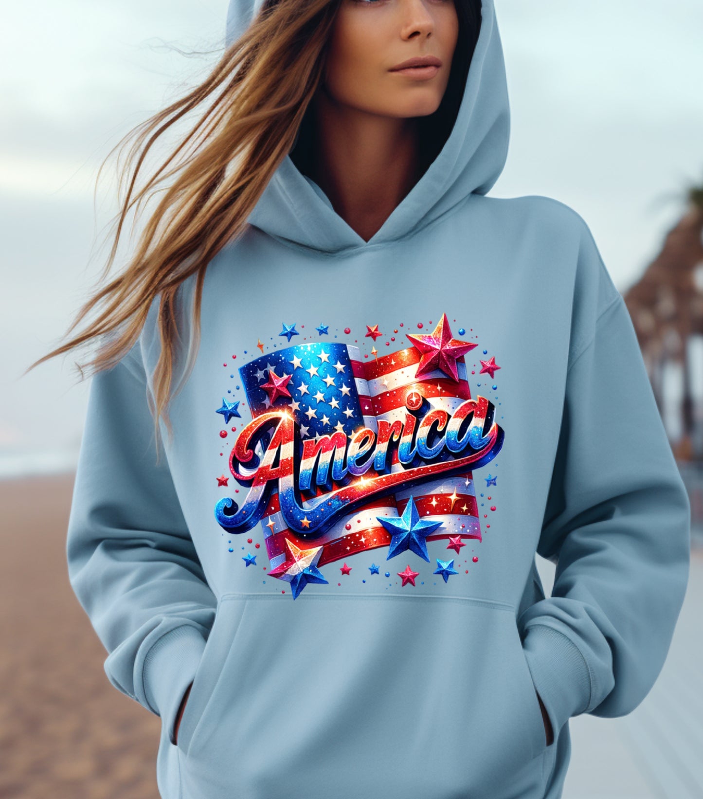 Flag America Patriotic Hoodie, 4th Of July Hoodie, Independence Day Hoodie,  Flower 4th of july hoodie