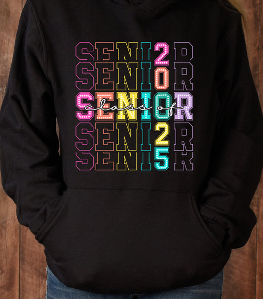 Senior 2025 Hoodie, Retro Graduation Hoodie, Class of 2025 Hoodie, High school Senior Hoodie