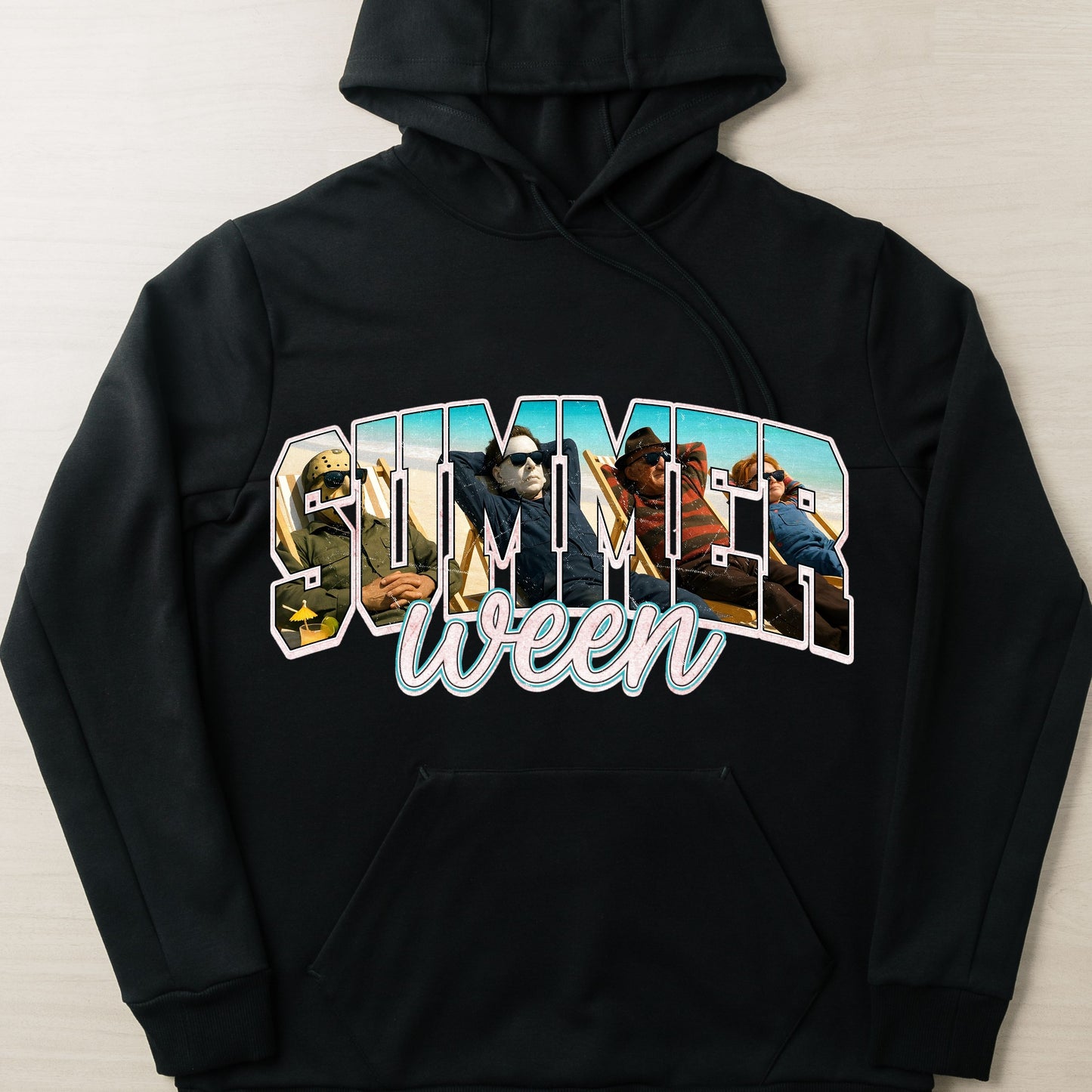 Horror Killers Summerween Hoodie, Horror Characters Hoodie, Killers for Summer Vibes Hoodie,   Happy Summer Halloween Hoodie