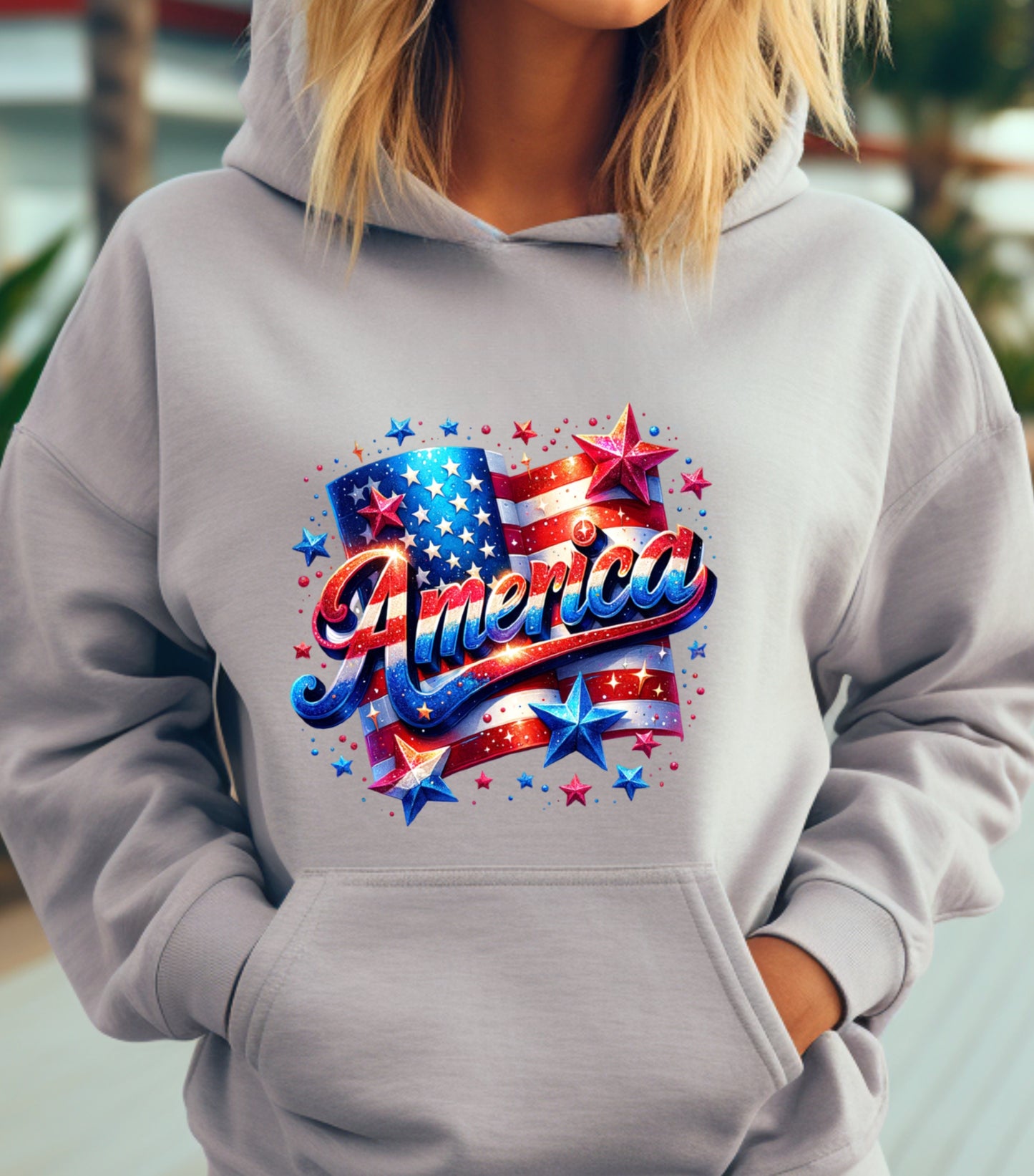 Flag America Patriotic Hoodie, 4th Of July Hoodie, Independence Day Hoodie,  Flower 4th of july hoodie