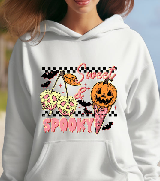 Sweet and Spooky Halloween Hoodie, Trendy Halloween Ice cream Hoodie, Funny Spooky Season,  Trick or treat Hoodie, Funny Fall Summer hoodie