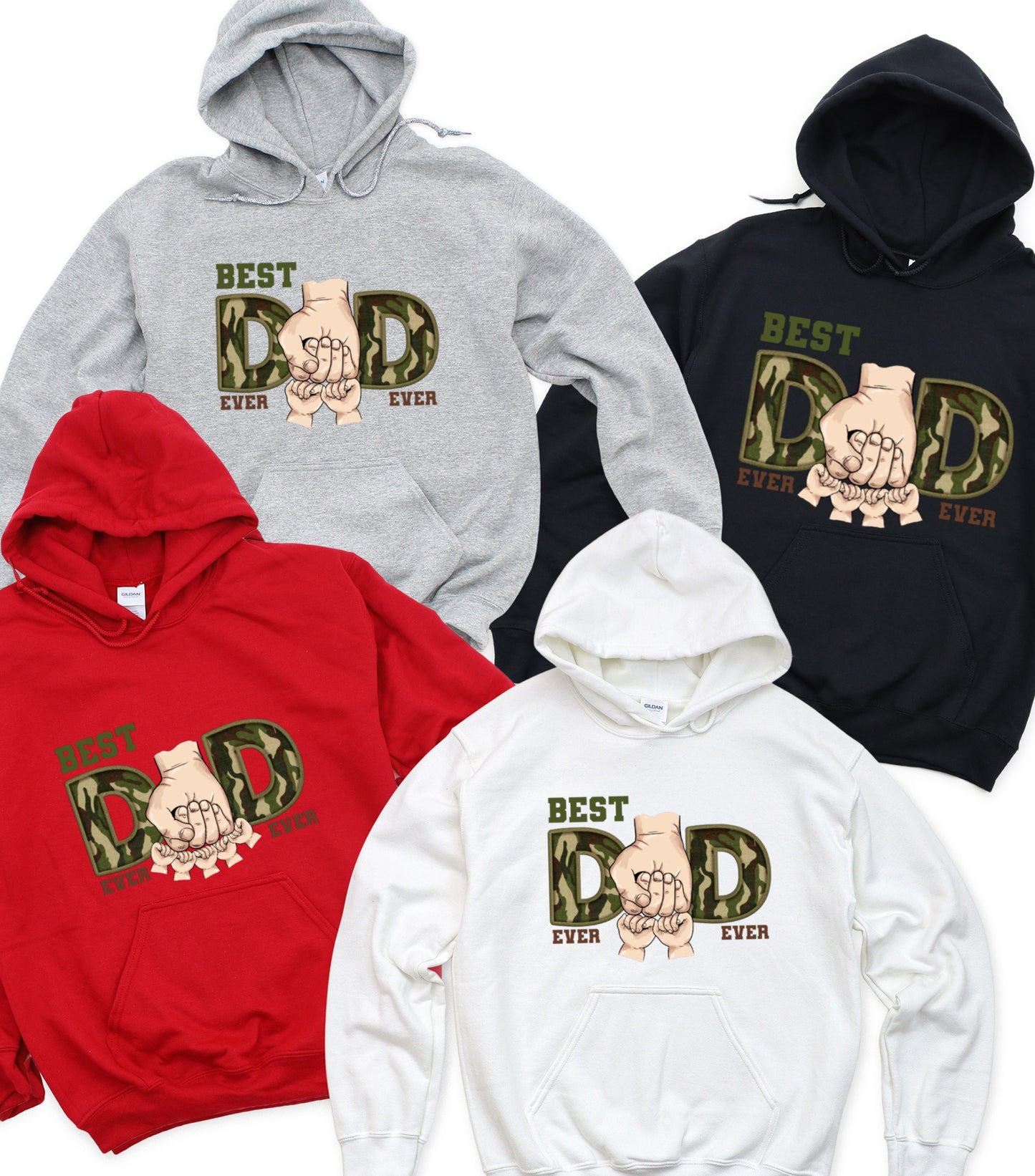 Best dad ever Hoodie, Custom name dad and kids Hoodie, dad military hoodie,  Father custom kids name Hoodie