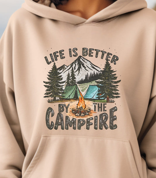Life Is Better By The Campfire hoodie, Camping Retro hoodie, summer vibes and holiday hoodie