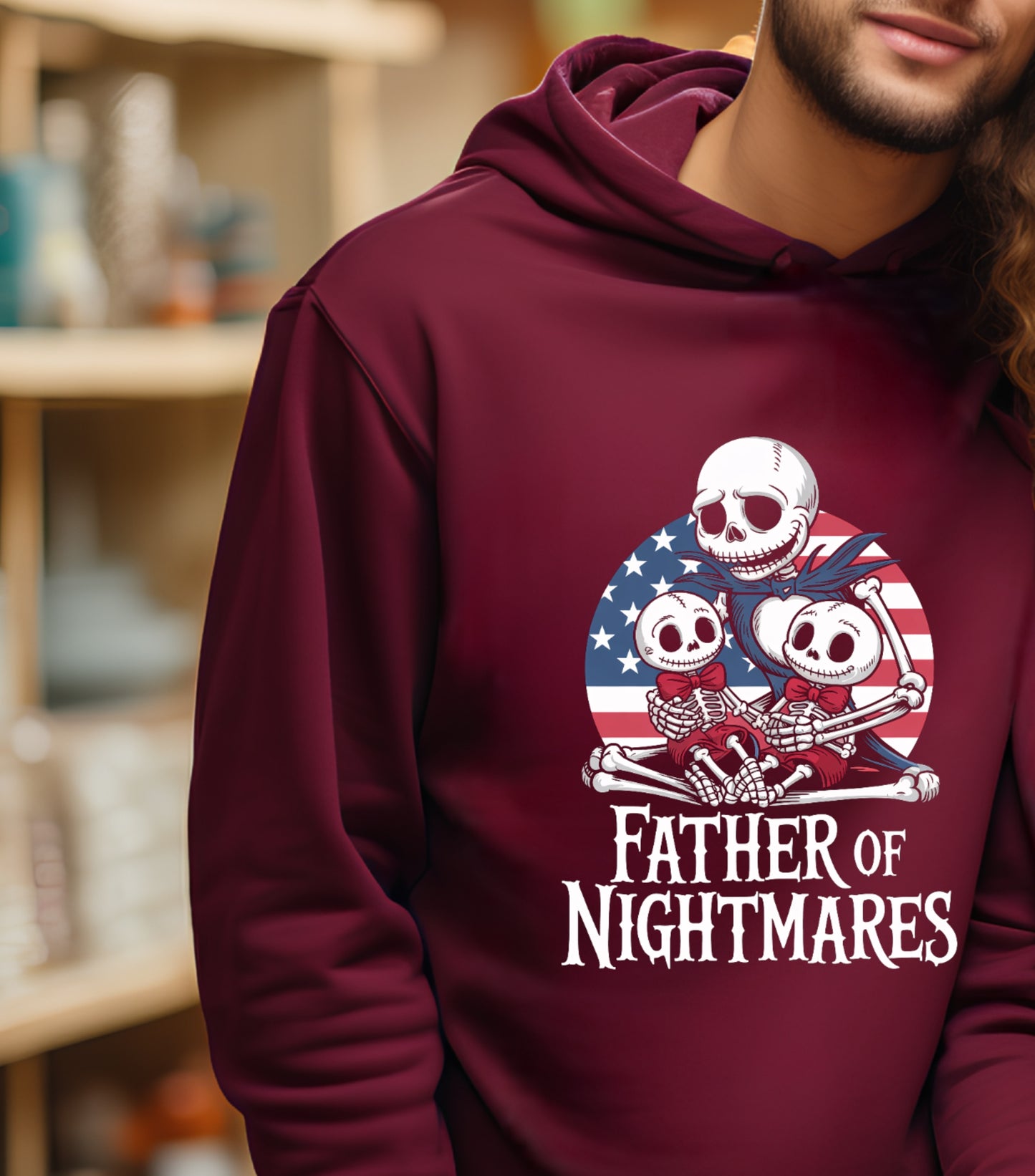 Father Of Nightmares Hoodie, Dad And Son Hoodie, Skellington Nightmare Hoodie, Father’s Day Gift Hoodie