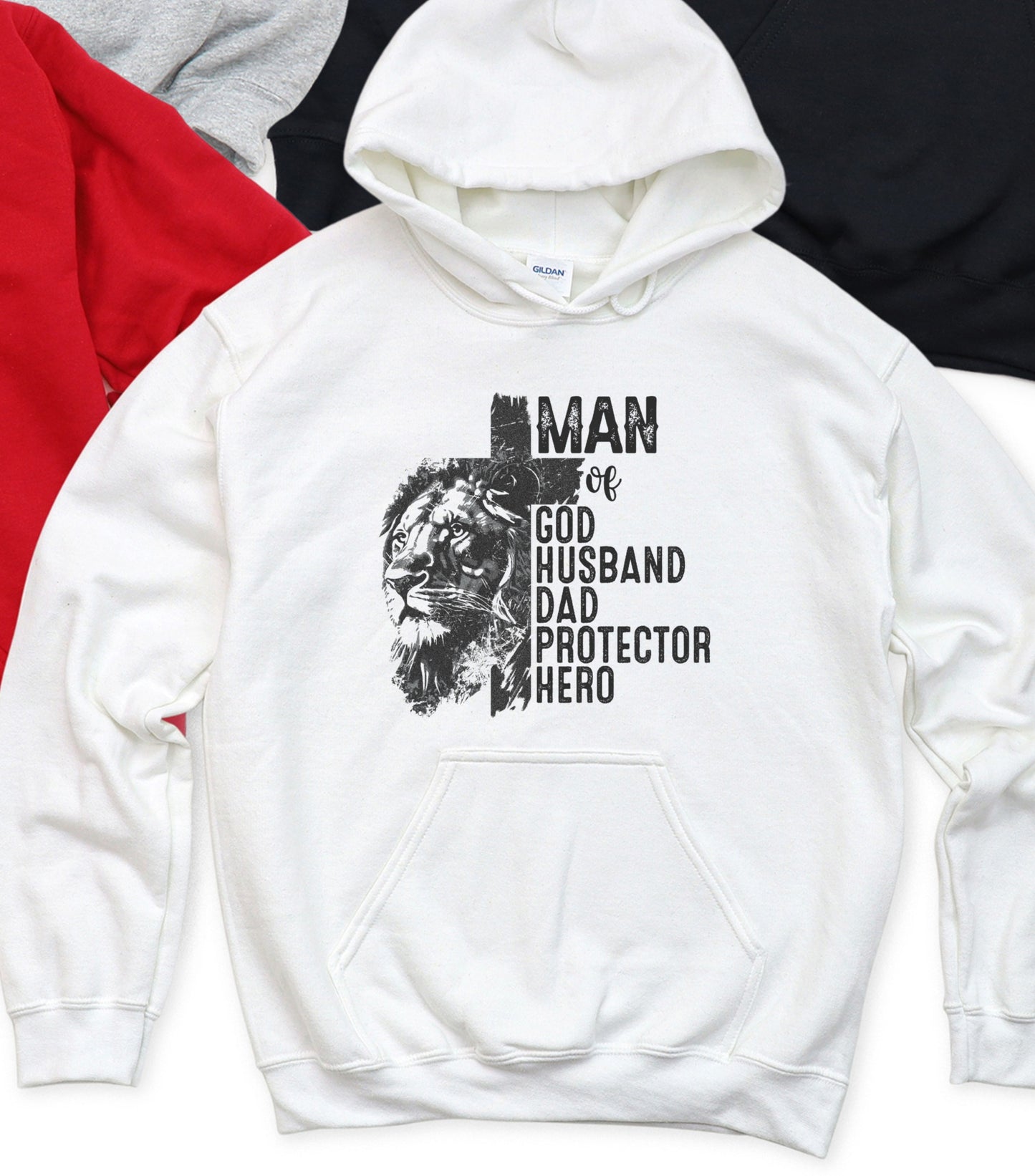Dad Christian Hoodie, Man of God hoodie, bible verse Jesus hoodie, Dad lion hoodie, Christian cross hoodie