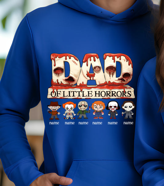 Personalized Dad Horror Hoodie, Horror Characters Movie Hoodie, Custom Dad Of kids Horrors Hoodie, Custom Hoodie