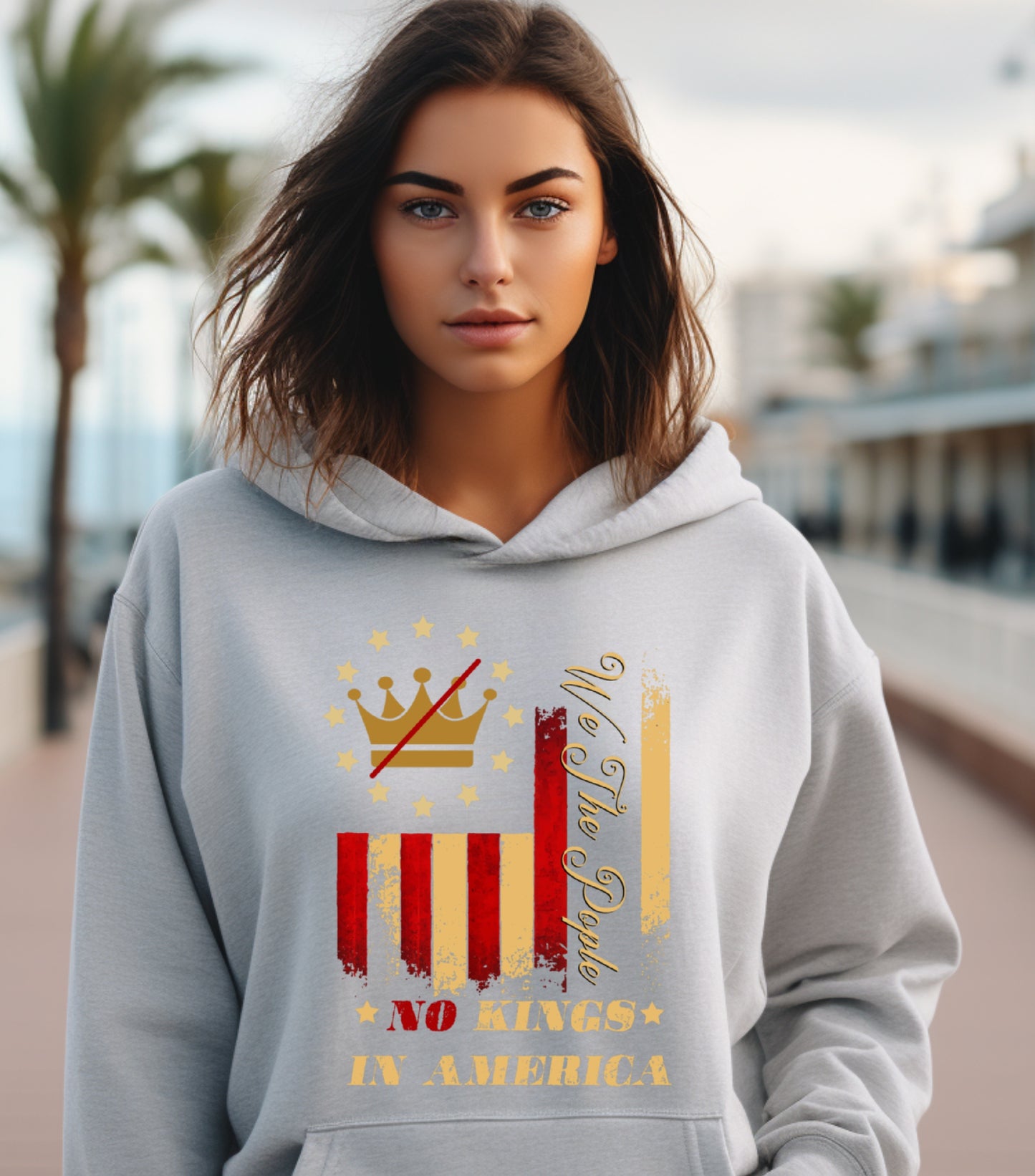 No Kings in America Hoodie, Anti Authoritarian Protest Hoodie, For Social Justice Hoodie,  Democracy Not Monarchy America Hoodie, Nope Kings Hoodie (Copy)