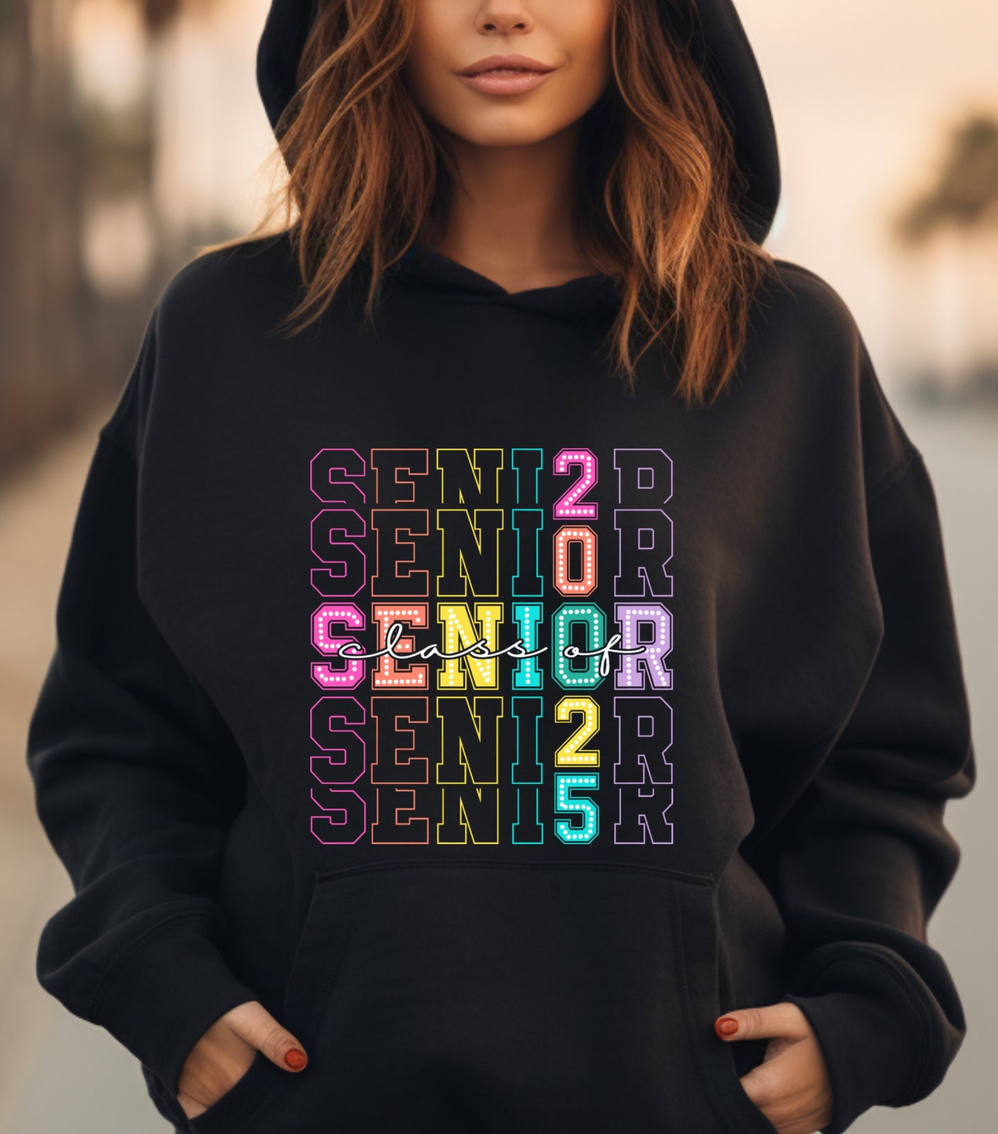Senior 2025 Hoodie, Retro Graduation Hoodie, Class of 2025 Hoodie, High school Senior Hoodie
