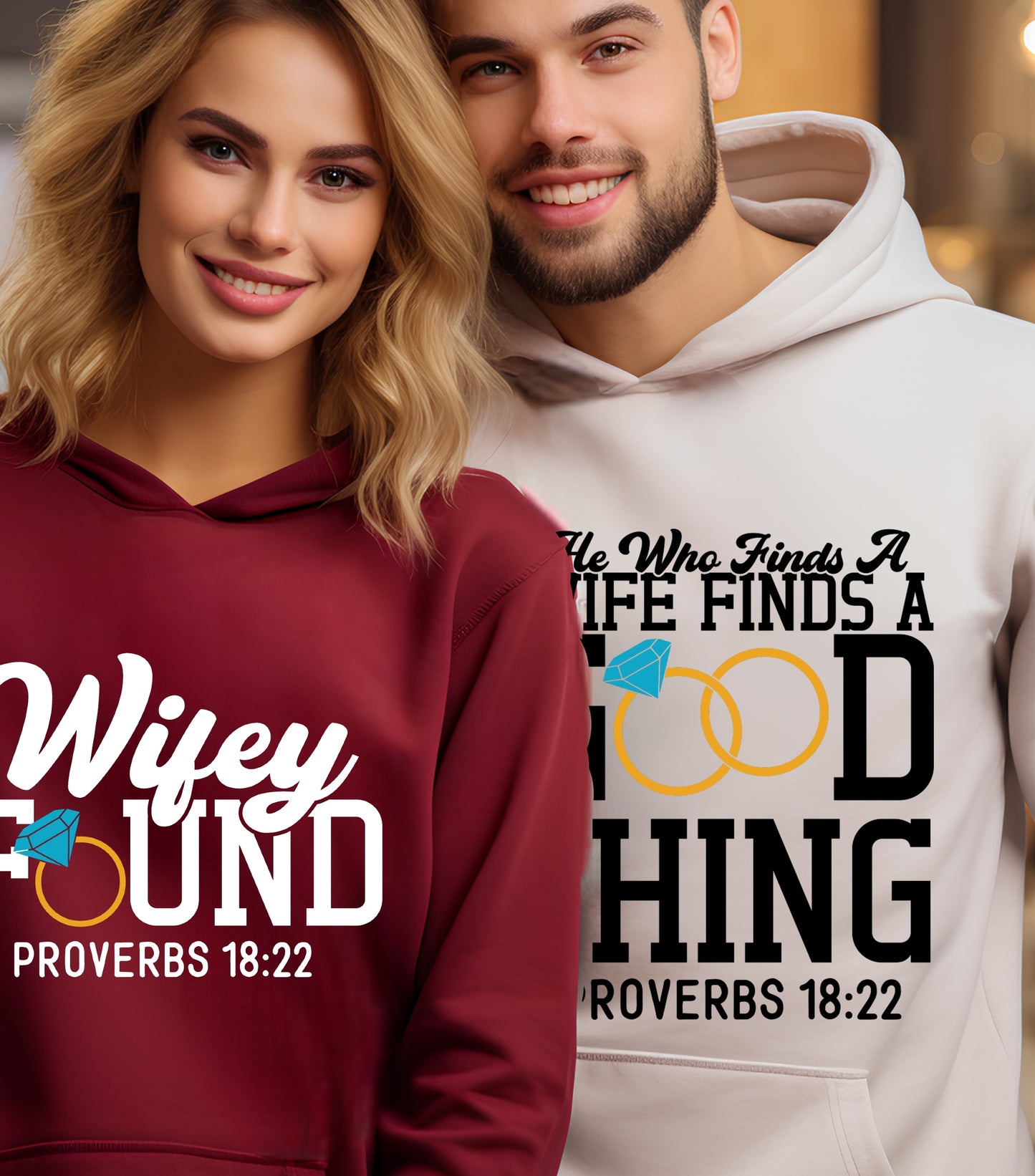 He Who Finds A Wife Hoodie, Finds A Good Thing Hoodie, Wifey found,   Couple hoodie, Husband and wife hoodie