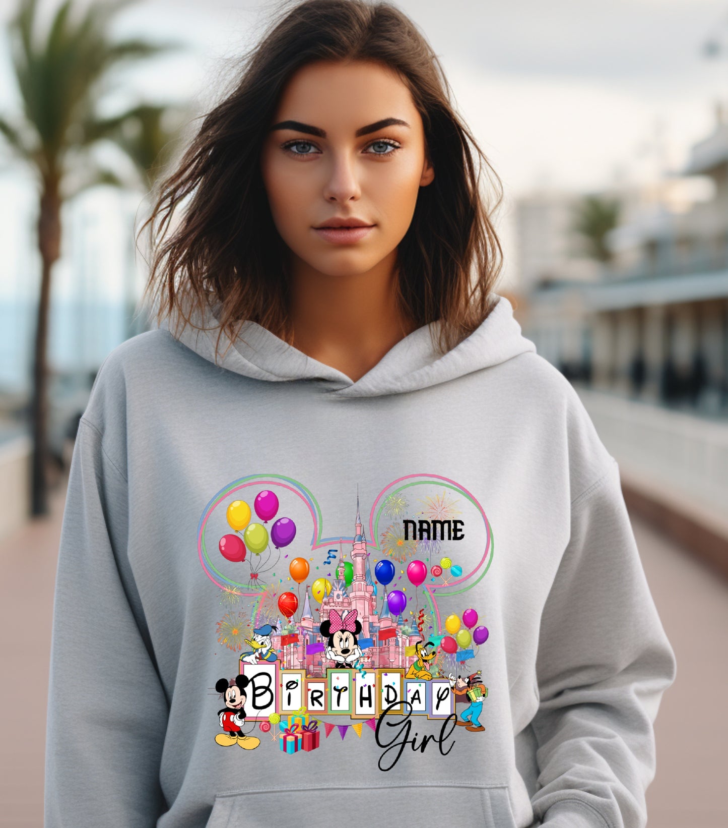 Personalized Birthday Girl Hoodie, Custom Name, Happy Birthday hoodie, Family Vacation 2025 hoodie,  Wish Trip 2025, Magical Kingdom hoodie