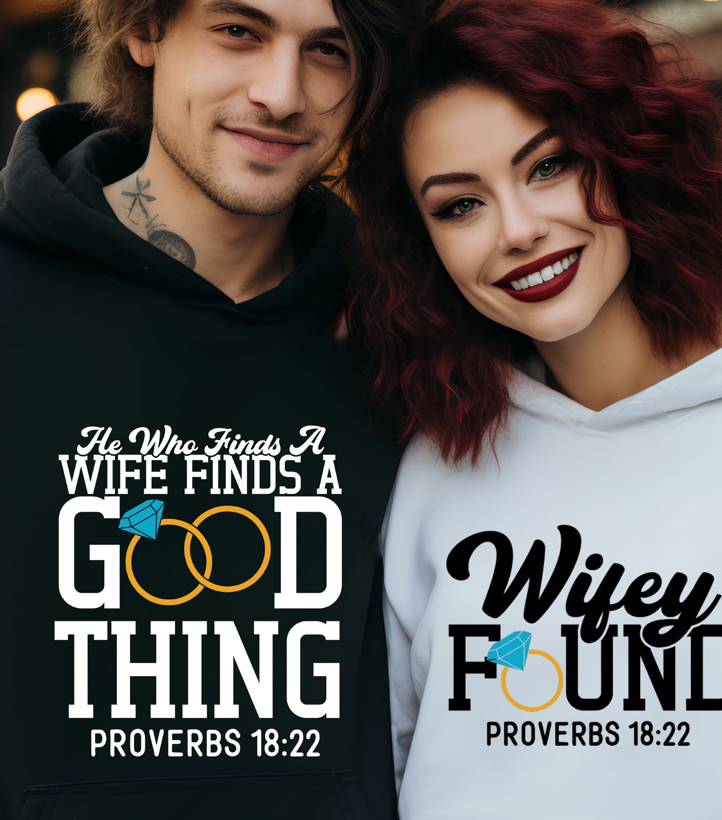 He Who Finds A Wife Hoodie, Finds A Good Thing Hoodie, Wifey found,   Couple hoodie, Husband and wife hoodie
