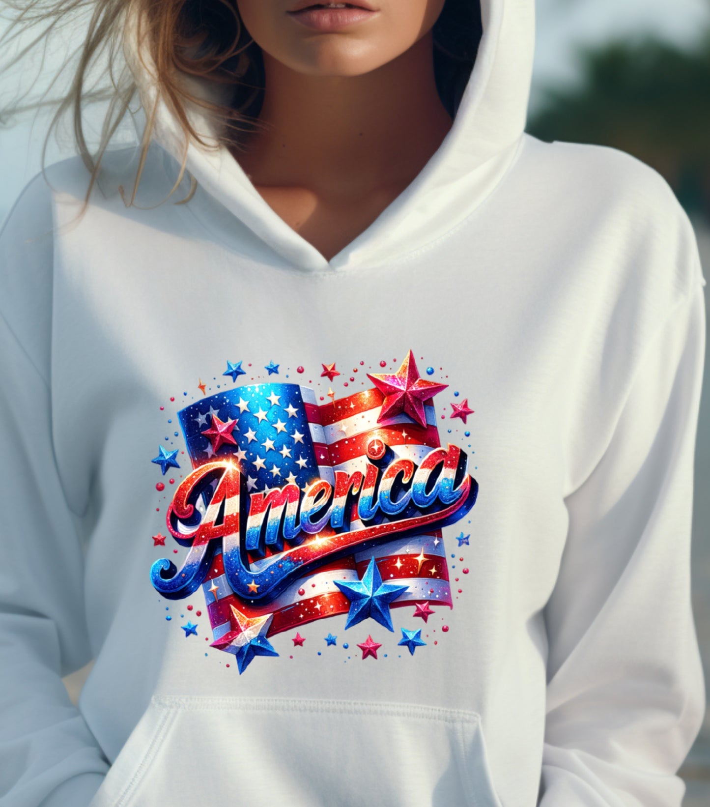 Flag America Patriotic Hoodie, 4th Of July Hoodie, Independence Day Hoodie,  Flower 4th of july hoodie