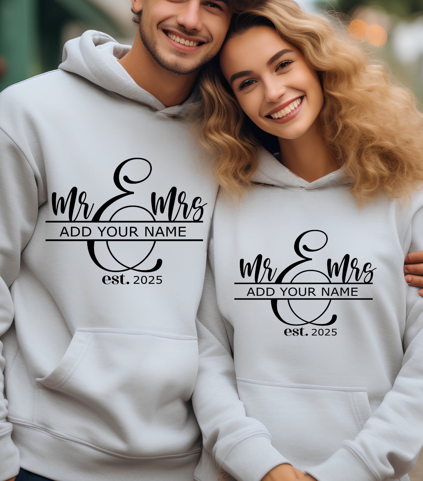Mr and Mrs Hoodie, Spilt Monogram Hoodie, Wedding Signs Hoodie, Last Name Sign hoodie, Family Name Sign hoodie