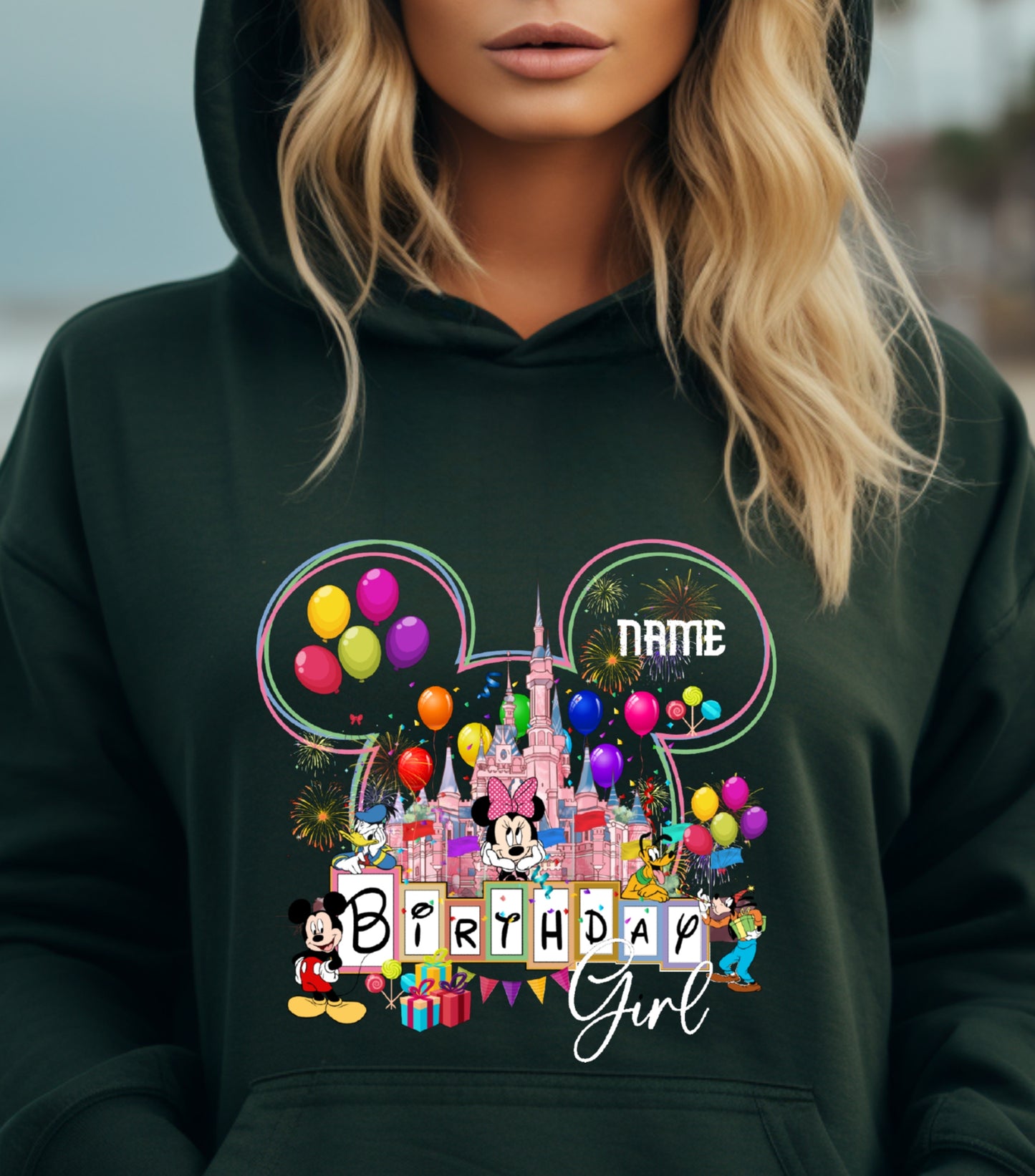 Personalized Birthday Girl Hoodie, Custom Name, Happy Birthday hoodie, Family Vacation 2025 hoodie,  Wish Trip 2025, Magical Kingdom hoodie