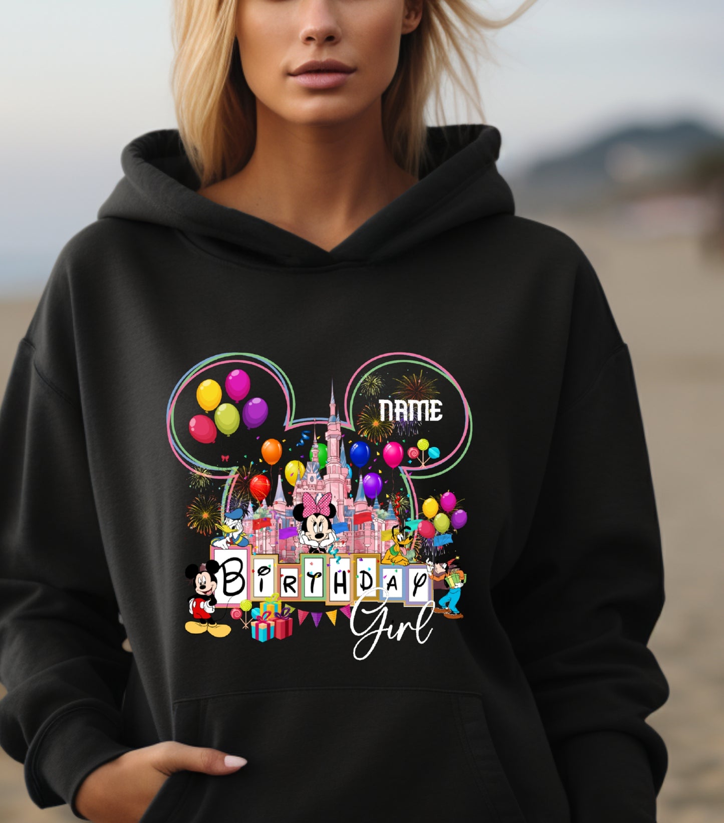 Personalized Birthday Girl Hoodie, Custom Name, Happy Birthday hoodie, Family Vacation 2025 hoodie,  Wish Trip 2025, Magical Kingdom hoodie