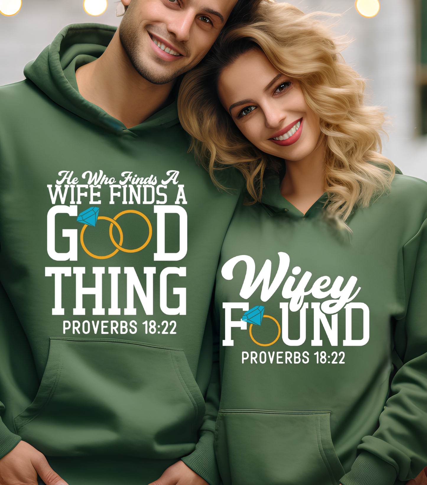 He Who Finds A Wife Hoodie, Finds A Good Thing Hoodie, Wifey found,   Couple hoodie, Husband and wife hoodie