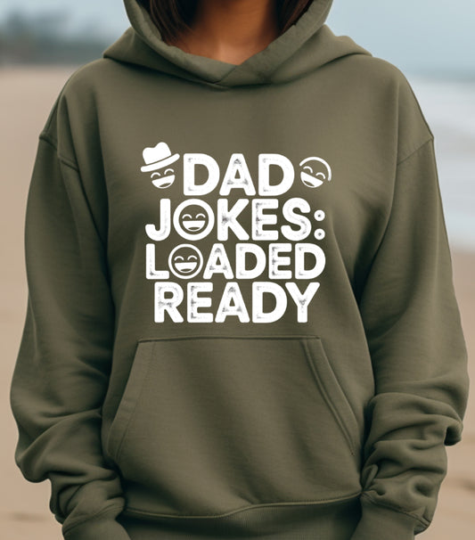 Dad Jokes Loaded Ready Hoodie, Funny Father hoodie, Humor Retro hoodie, happy fathers day hoodie
