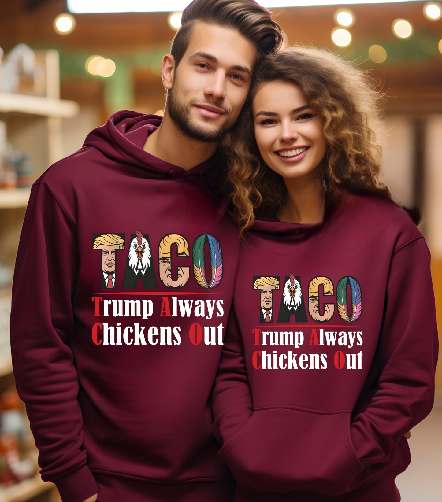 TACO Chicken Hoodie, Trump Always Chickens Out Protest Hoodie