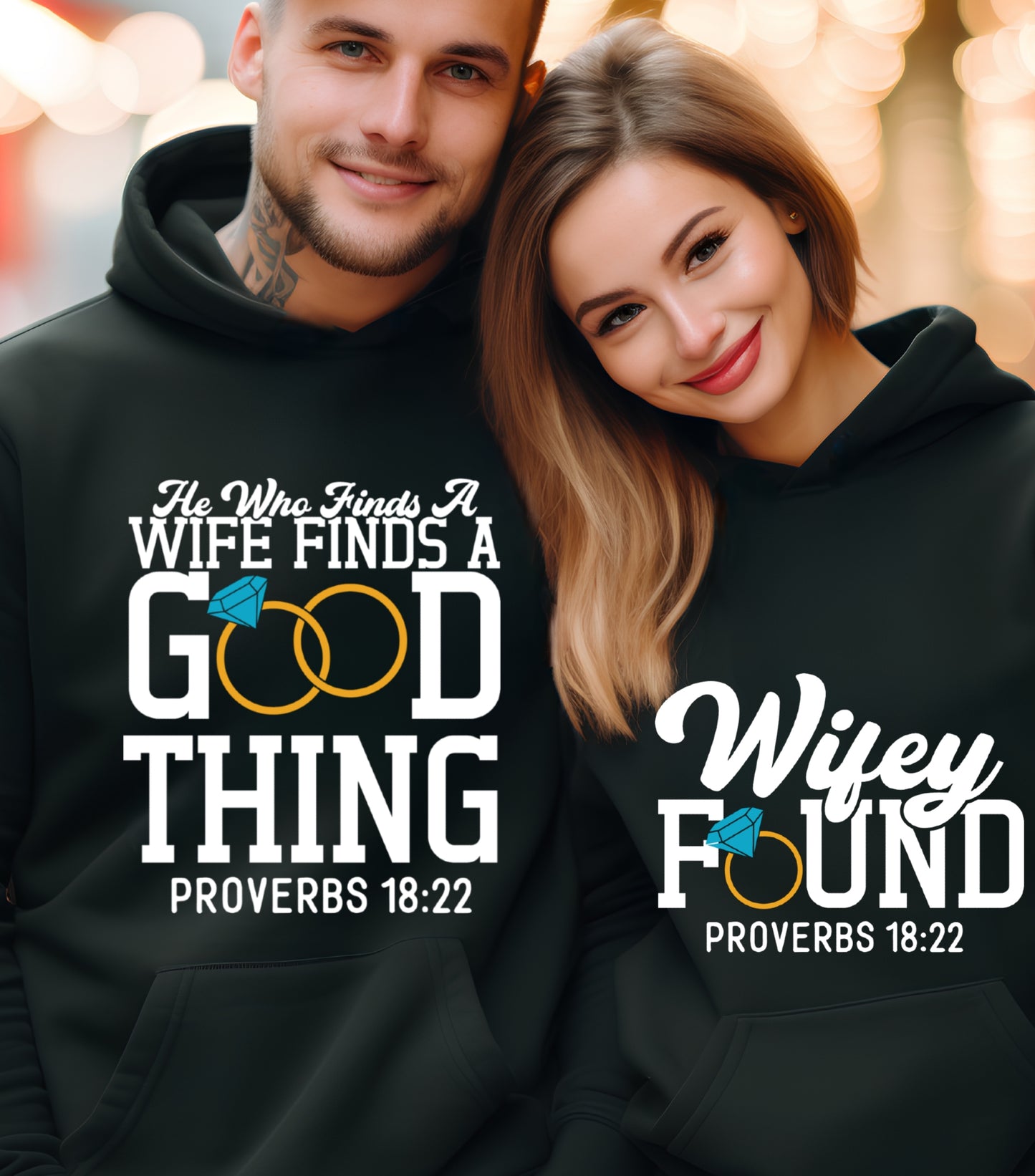 He Who Finds A Wife Hoodie, Finds A Good Thing Hoodie, Wifey found,   Couple hoodie, Husband and wife hoodie