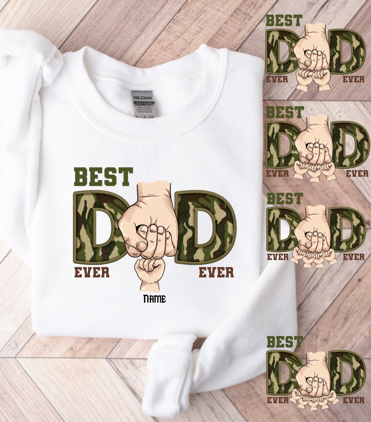Best dad ever Sweatshirt, Custom name dad and kids Sweatshirt, dad military sweatshirt,  Father custom kids name Sweatshirt