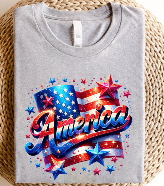 Flag America Patriotic Sweatshirt, 4th Of July Sweatshirt, Independence Day Sweatshirt,  Flower 4th of july sweatshirt