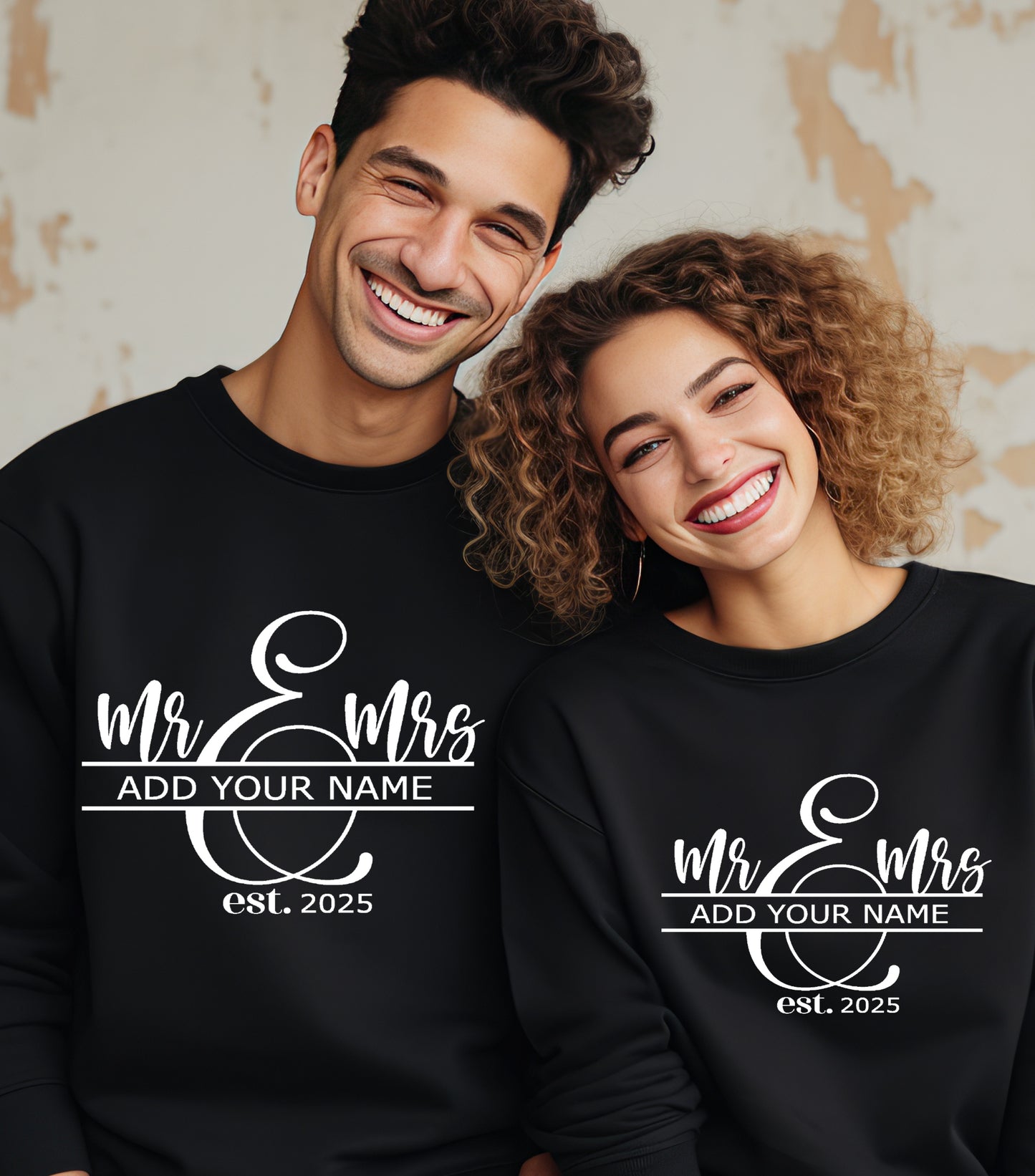Mr and Mrs Sweatshirt, Spilt Monogram Sweatshirt, Wedding Signs sweatshirt, Last Name Sign sweatshirt, Family Name Sign sweatshirt