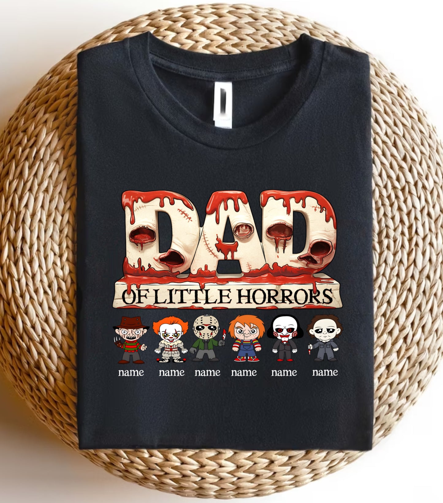 Personalized Dad Horror Sweatshirt, Horror Characters Movie Sweatshirt, Custom Dad Of kids Horrors Sweatshirt, Custom Sweatshirt