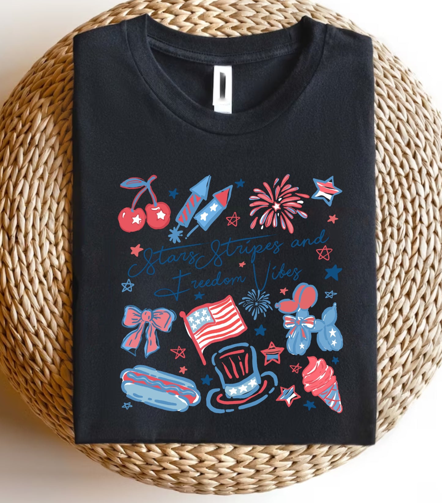 Stars Stipes and Freedom Vibes Sweatshirt, 4th Of July sweatshirt, Girly American sweatshirt, America Coquette sweatshirt