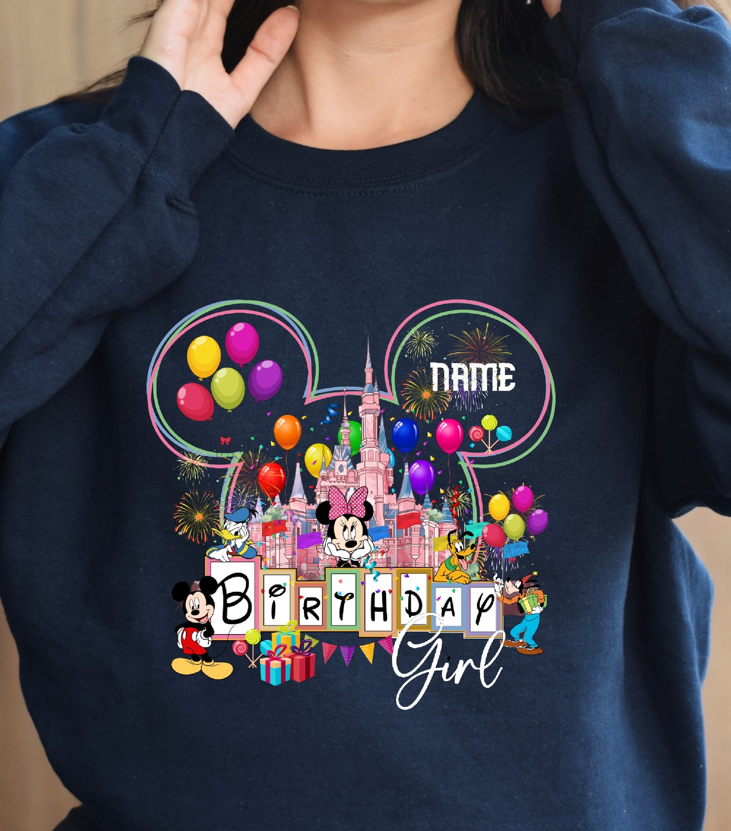 Personalized Birthday Girl Sweatshirt, Custom Name, Happy Birthday sweatshirt, Family Vacation 2025 Sweatshirt,  Wish Trip 2025, Magical Kingdom sweatshirt