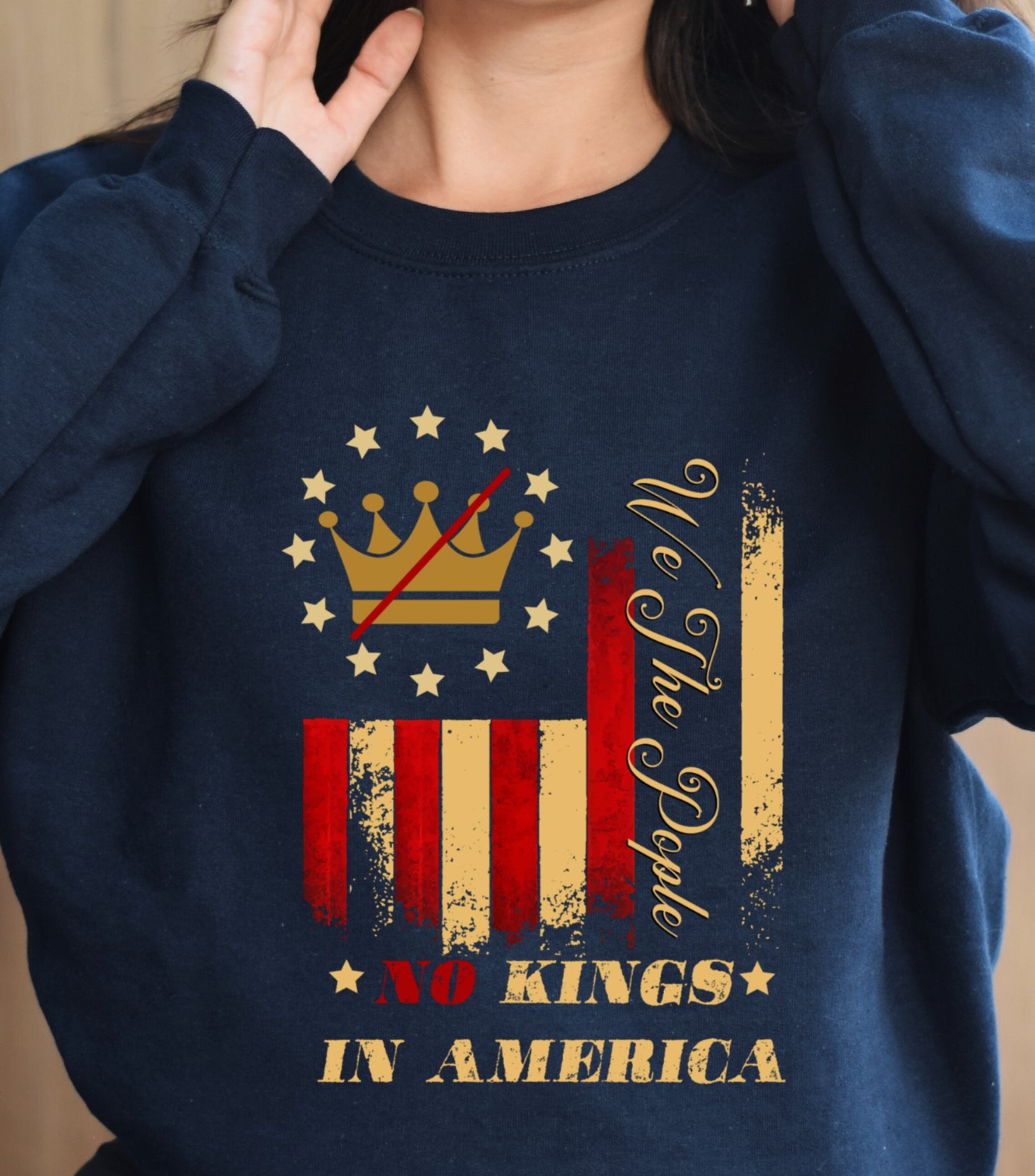 No Kings in America Sweatshirt, Anti Authoritarian Protest Sweatshirt, For Social Justice Sweatshirt,  Democracy Not Monarchy America Sweatshirt, Nope Kings Sweatshirt (Copy)