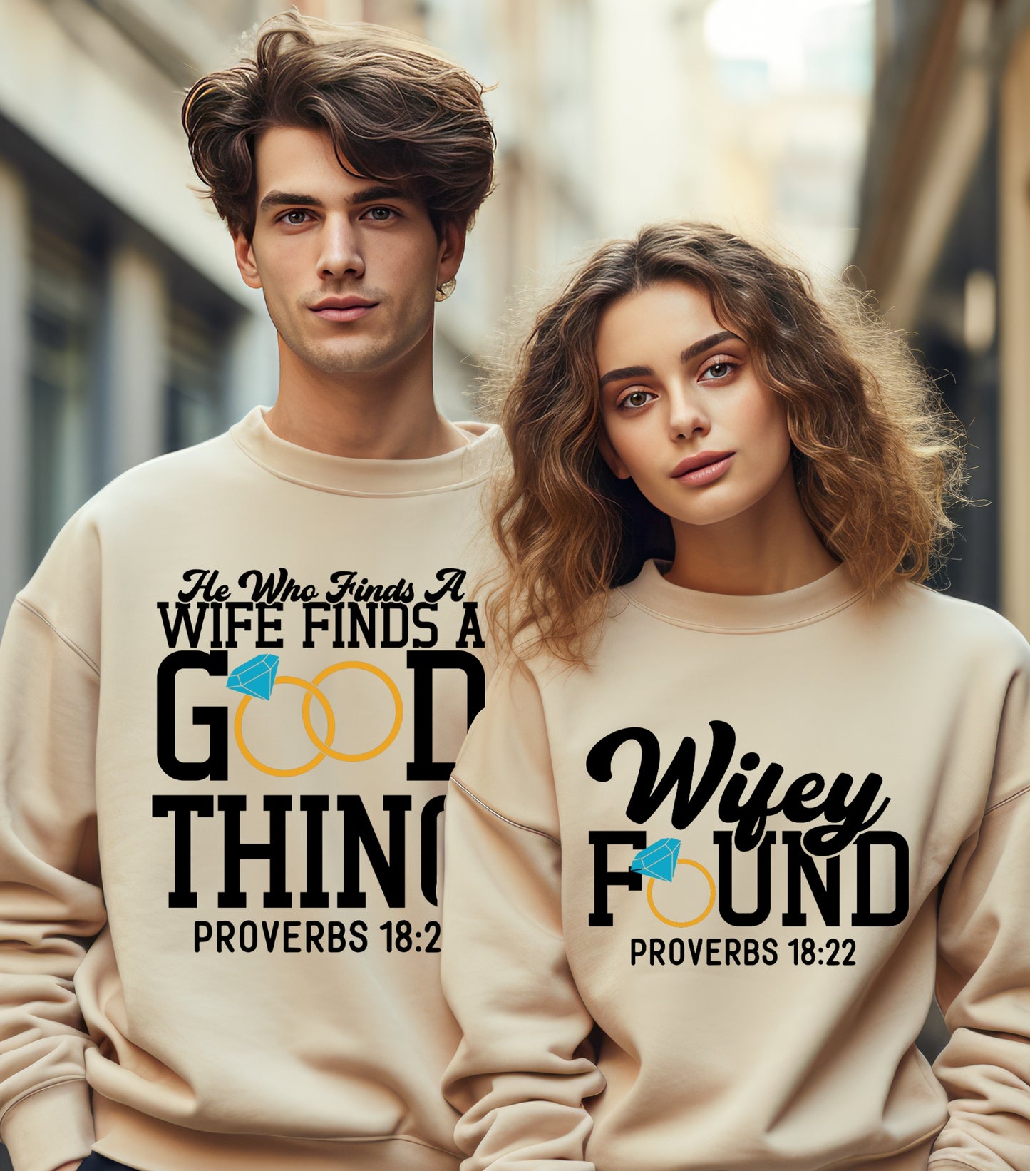 He Who Finds A Wife Sweatshirt, Finds A Good Thing Sweatshirt, Wifey found sweatshirt,   Couple, Husband and wife Sweatshirt