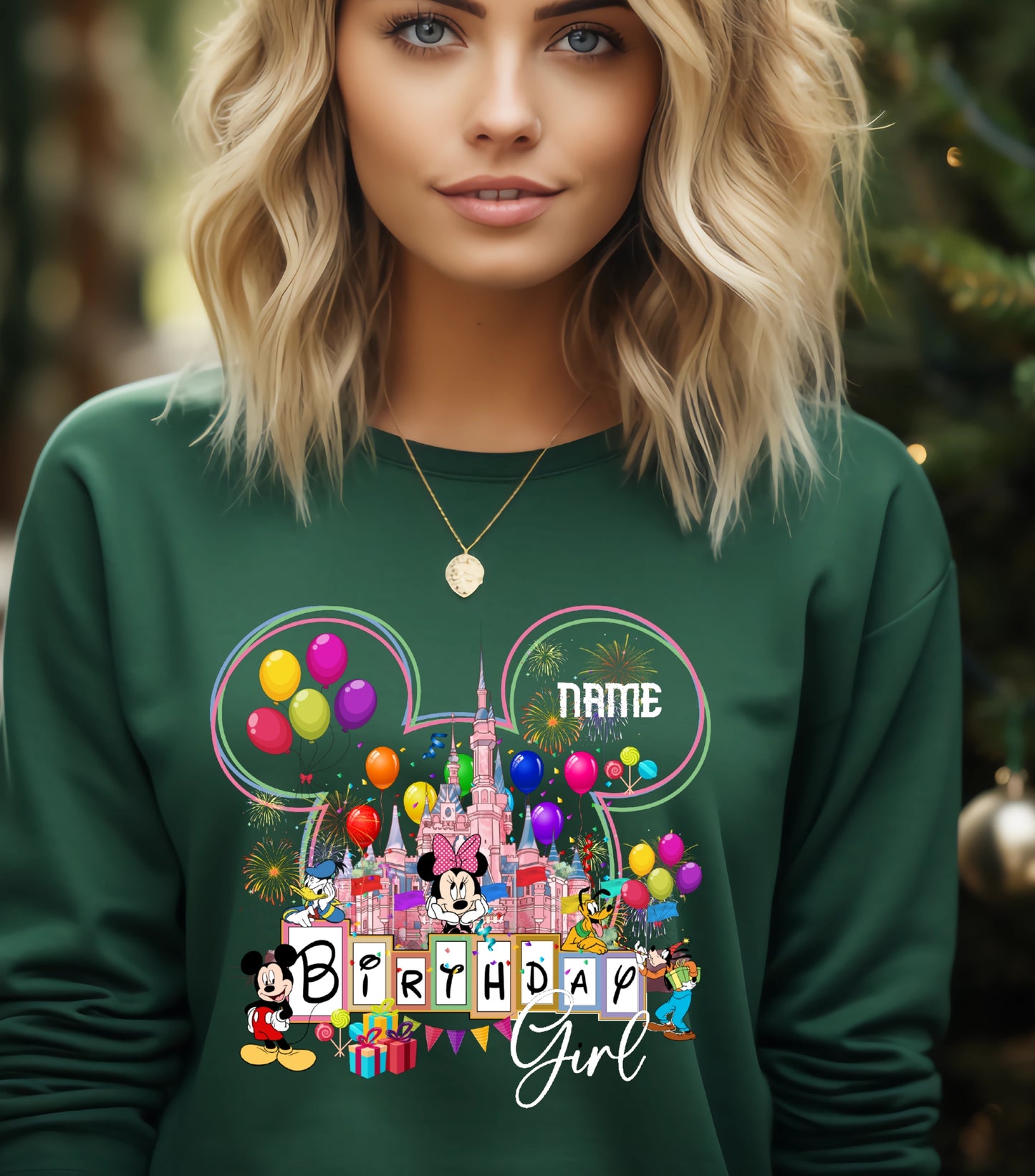 Personalized Birthday Girl Sweatshirt, Custom Name, Happy Birthday sweatshirt, Family Vacation 2025 Sweatshirt,  Wish Trip 2025, Magical Kingdom sweatshirt