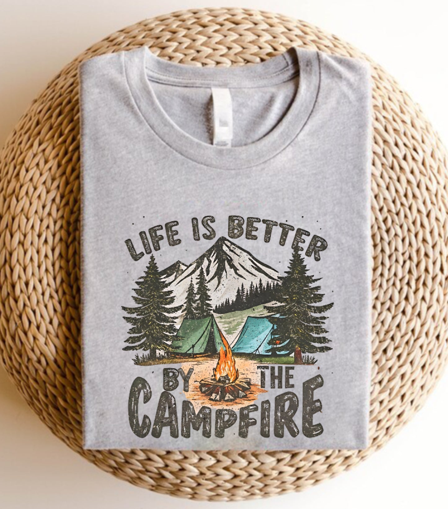 Life Is Better By The Campfire Sweatshirt, Camping Retro Sweatshirt, summer vibes and holiday sweatshirt