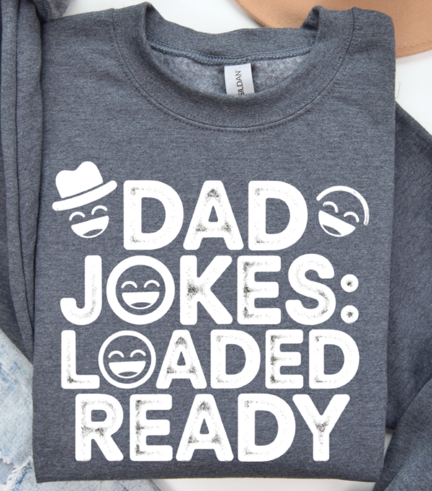 Dad Jokes Loaded Ready Sweatshirt, Funny Father sweatshirt, Humor Retro sweatshirt, happy fathers day sweatshirt