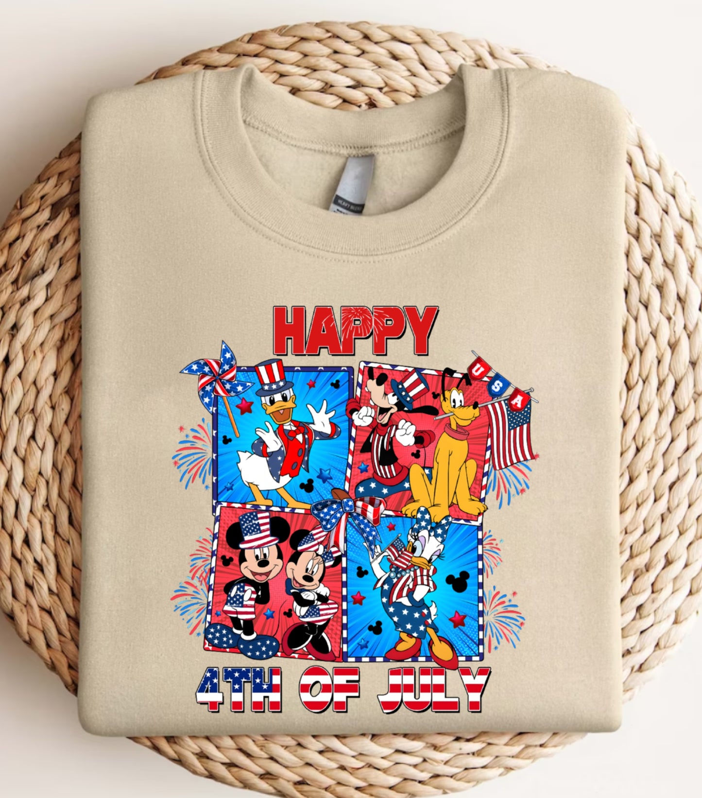 Mouse 4th Of July Sweatshirt, Cartoon 4th July Sweatshirt, Fourth Of July, Independence Day Sweatshirt, &nbsp;4t of July Coquette Sweatshirt