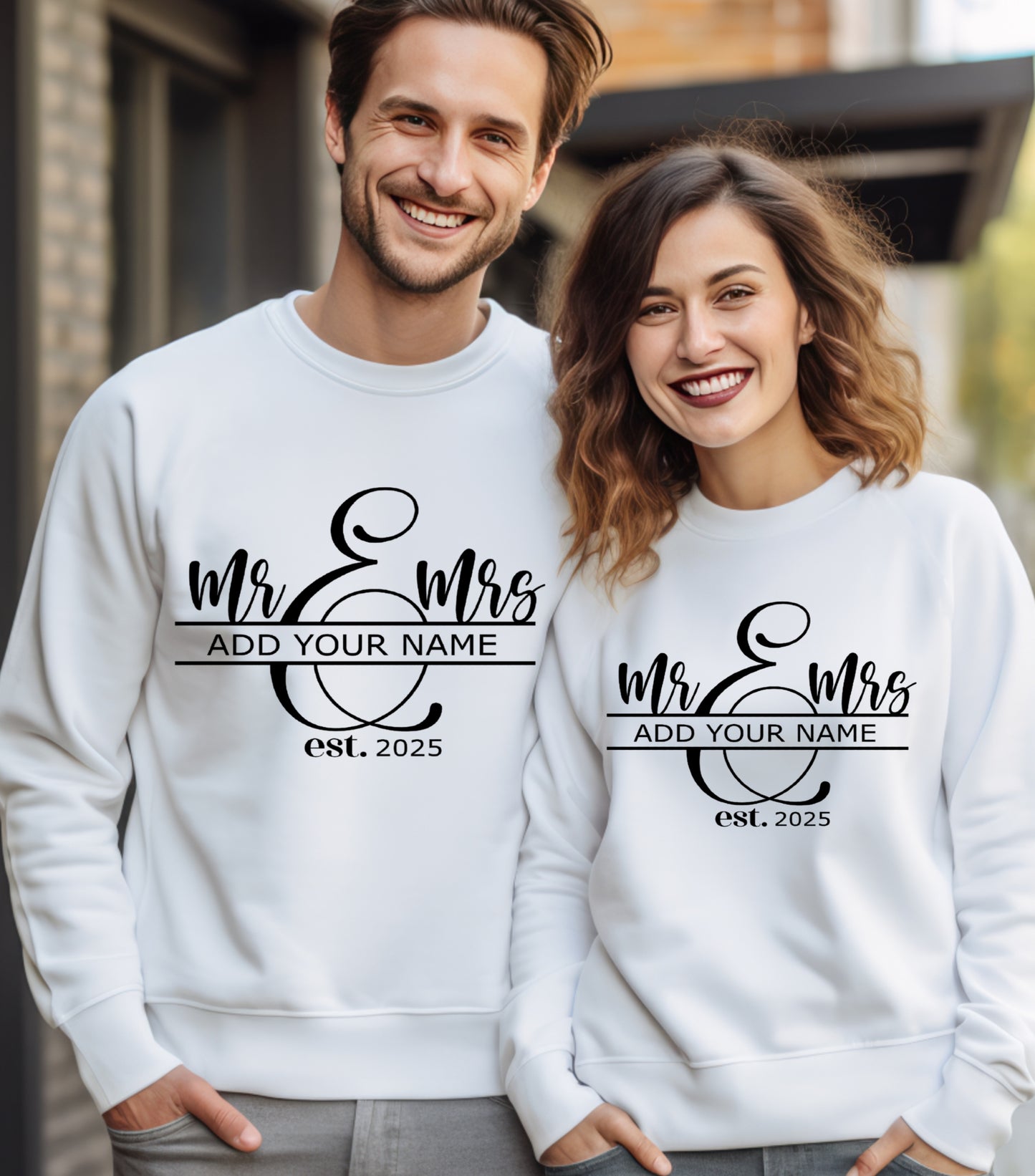 Mr and Mrs Sweatshirt, Spilt Monogram Sweatshirt, Wedding Signs sweatshirt, Last Name Sign sweatshirt, Family Name Sign sweatshirt