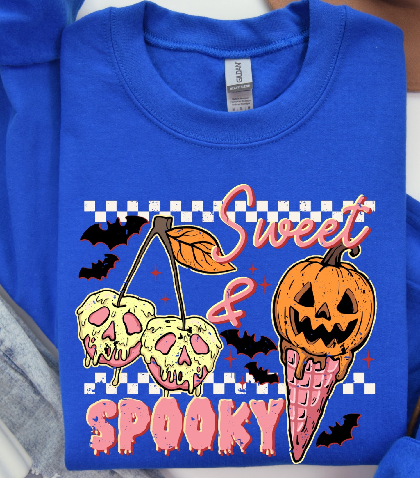 Sweet and Spooky Halloween Sweatshirt, Trendy Halloween Ice cream Sweatshirt, Funny Spooky Season,  Trick or treat sweatshirt, Funny Fall Summer sweatshirt