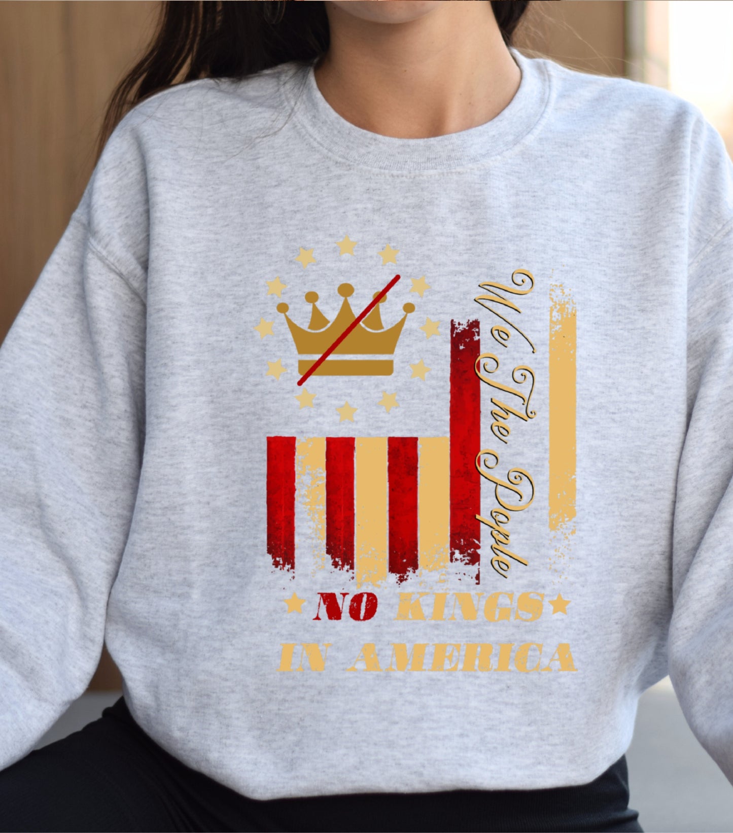 No Kings in America Sweatshirt, Anti Authoritarian Protest Sweatshirt, For Social Justice Sweatshirt,  Democracy Not Monarchy America Sweatshirt, Nope Kings Sweatshirt (Copy)