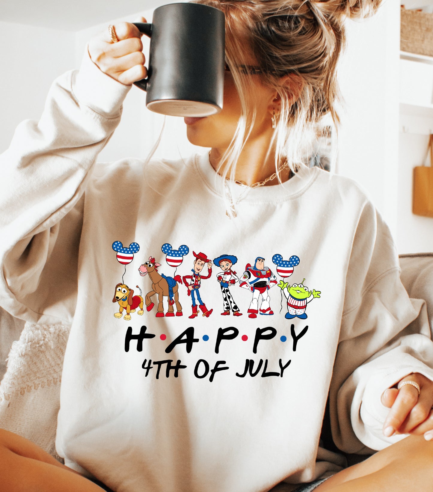 Mouse 4th Of July Sweatshirt, Cartoon 4th July Sweatshirt, Fourth Of July, Independence Day Sweatshirt, &nbsp;4t of July Coquette Sweatshirt (Copy)