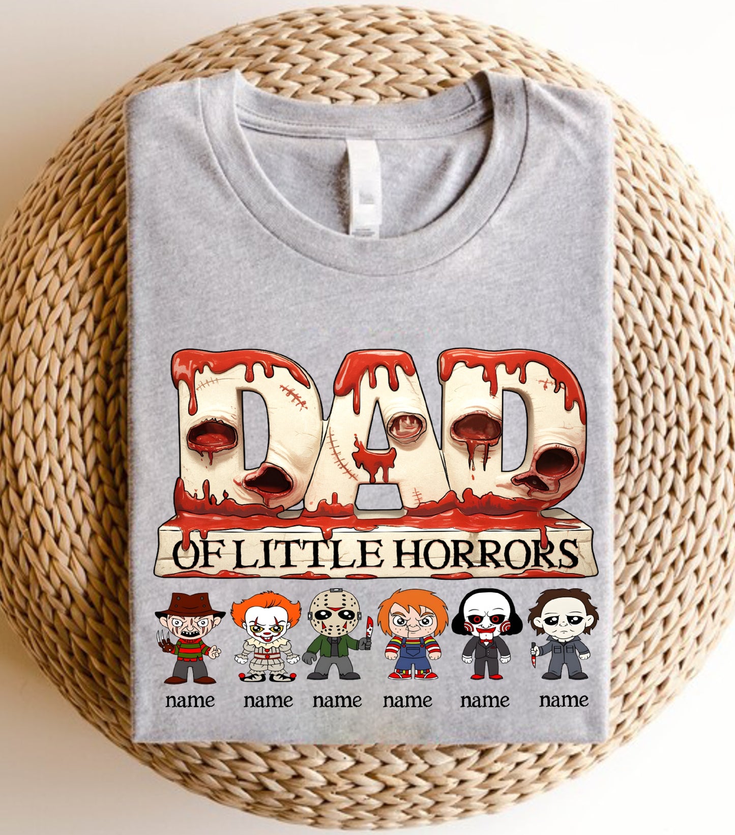 Personalized Dad Horror Sweatshirt, Horror Characters Movie Sweatshirt, Custom Dad Of kids Horrors Sweatshirt, Custom Sweatshirt