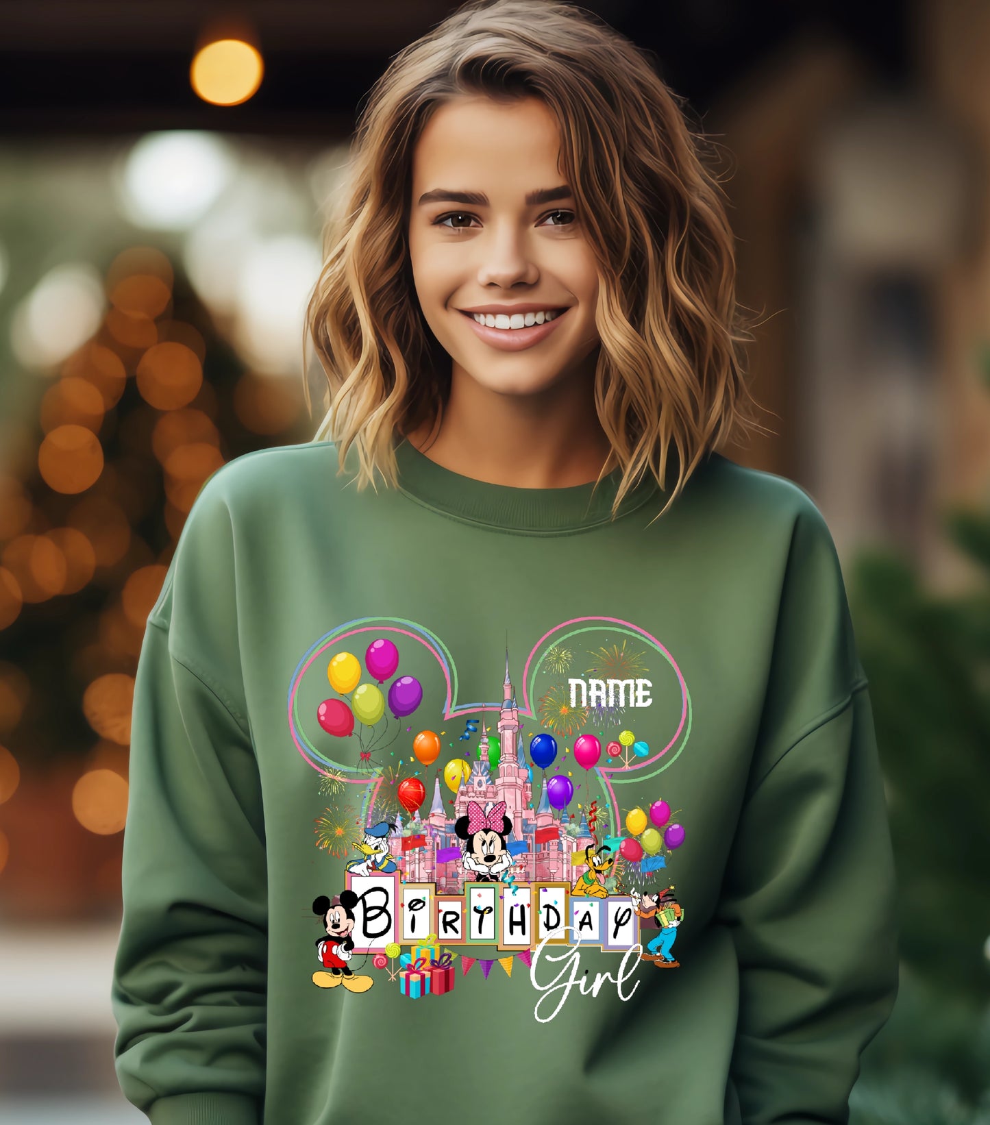 Personalized Birthday Girl Sweatshirt, Custom Name, Happy Birthday sweatshirt, Family Vacation 2025 Sweatshirt,  Wish Trip 2025, Magical Kingdom sweatshirt