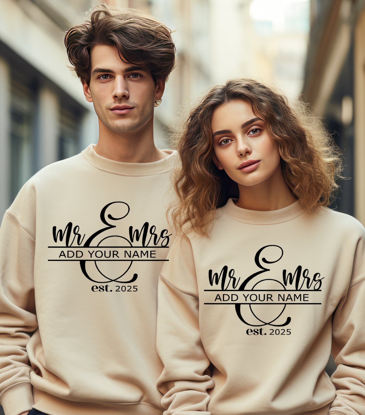 Mr and Mrs Sweatshirt, Spilt Monogram Sweatshirt, Wedding Signs sweatshirt, Last Name Sign sweatshirt, Family Name Sign sweatshirt