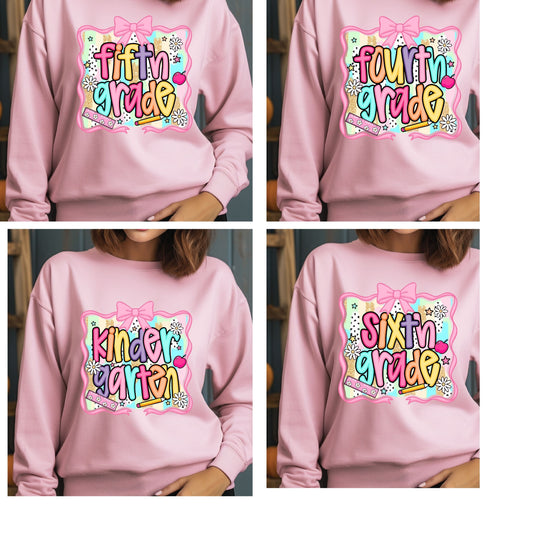 Preppy Back To School Sweatshirt, First Day Of School Sweatshirt, Coquette Teacher Sweatshirt, gift for Girls Sweatshirt