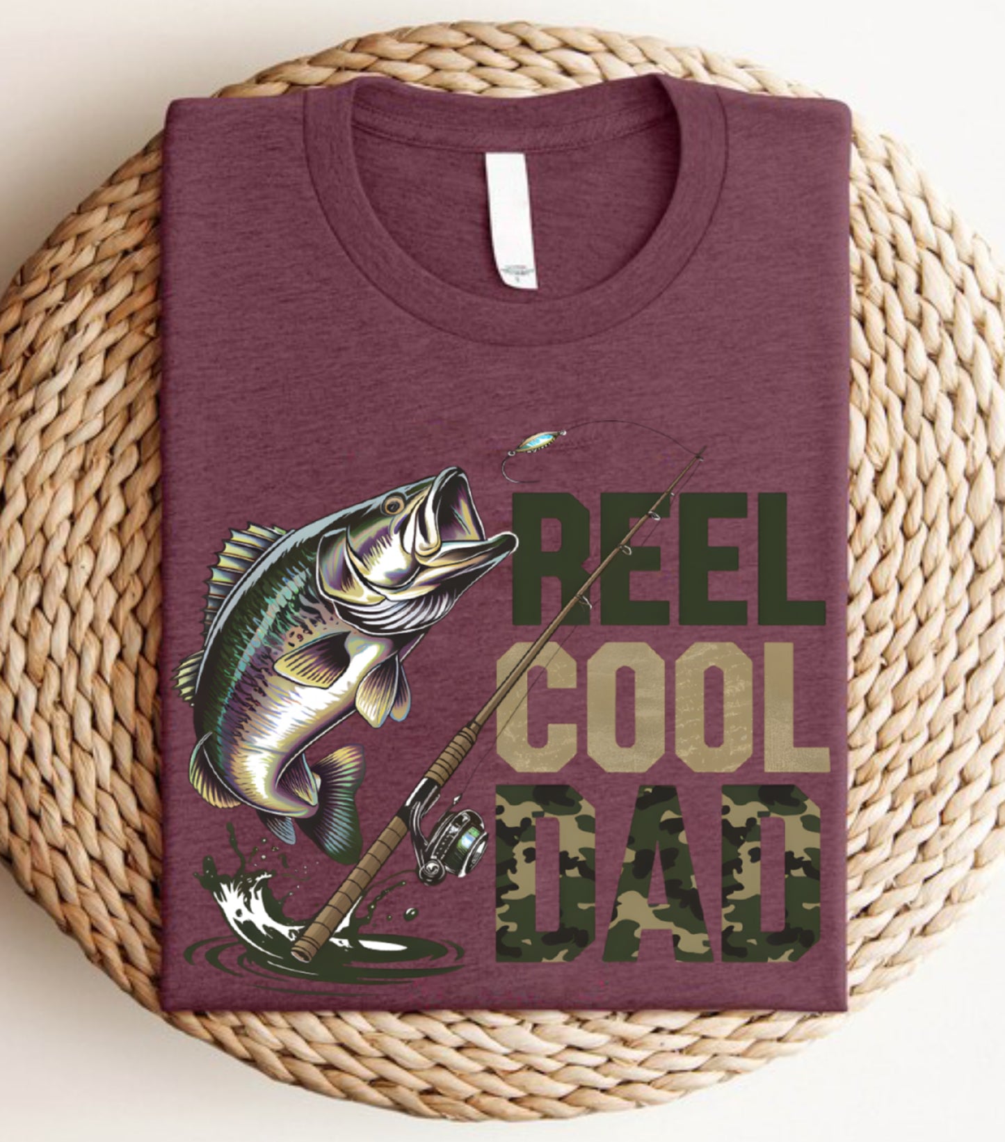 Retro Reel Cool Dad Sweatshirt, Wishin' I Was Fishin' Sweatshirt, Fishing Dad Sweatshirt,   Bass Fishing Sweatshirt, Dad Birthday Gift Sweatshirt